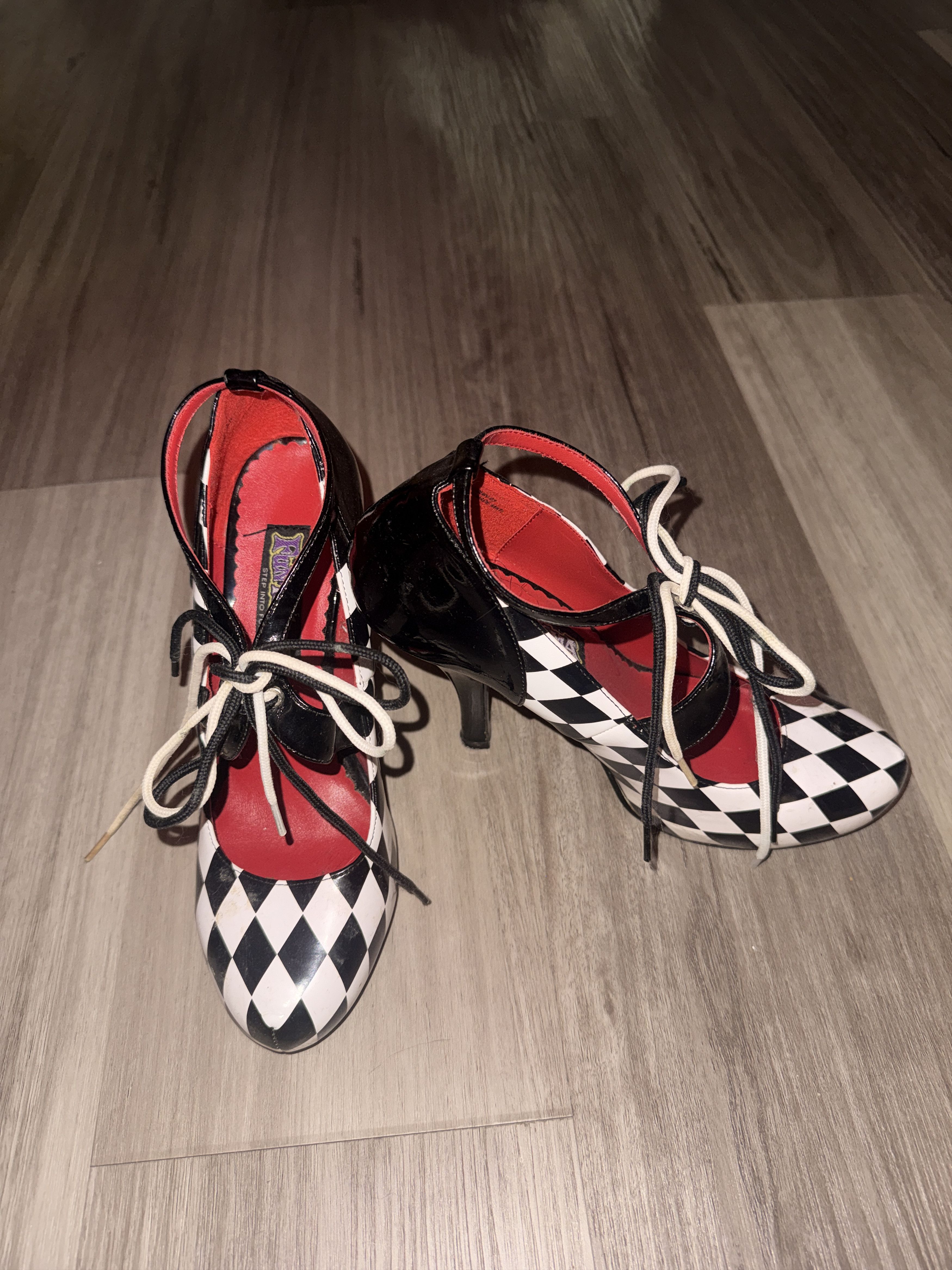 Other Vintage Harlequin Lace-Up Heels Size US 7.5 / IT 37.5 - 1 Thumbnail