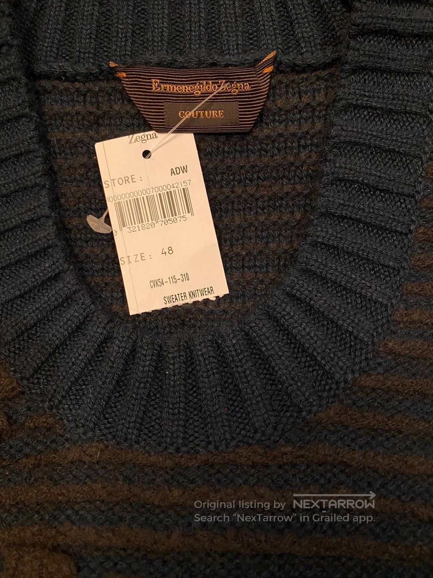 Ermenegildo Zegna Textured Black Long Sleeve Sweater. Size US M / EU 48-50 / 2 - 4 Thumbnail