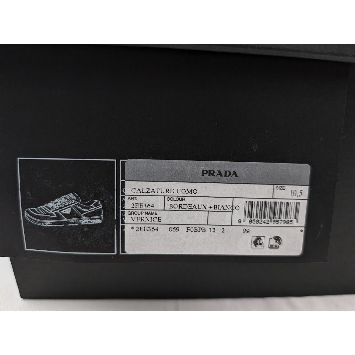Prada o1rshd1 Low top Sneakers in Bordeaux/Bianco Size US 11.5 / EU 44-45 - 21 Thumbnail