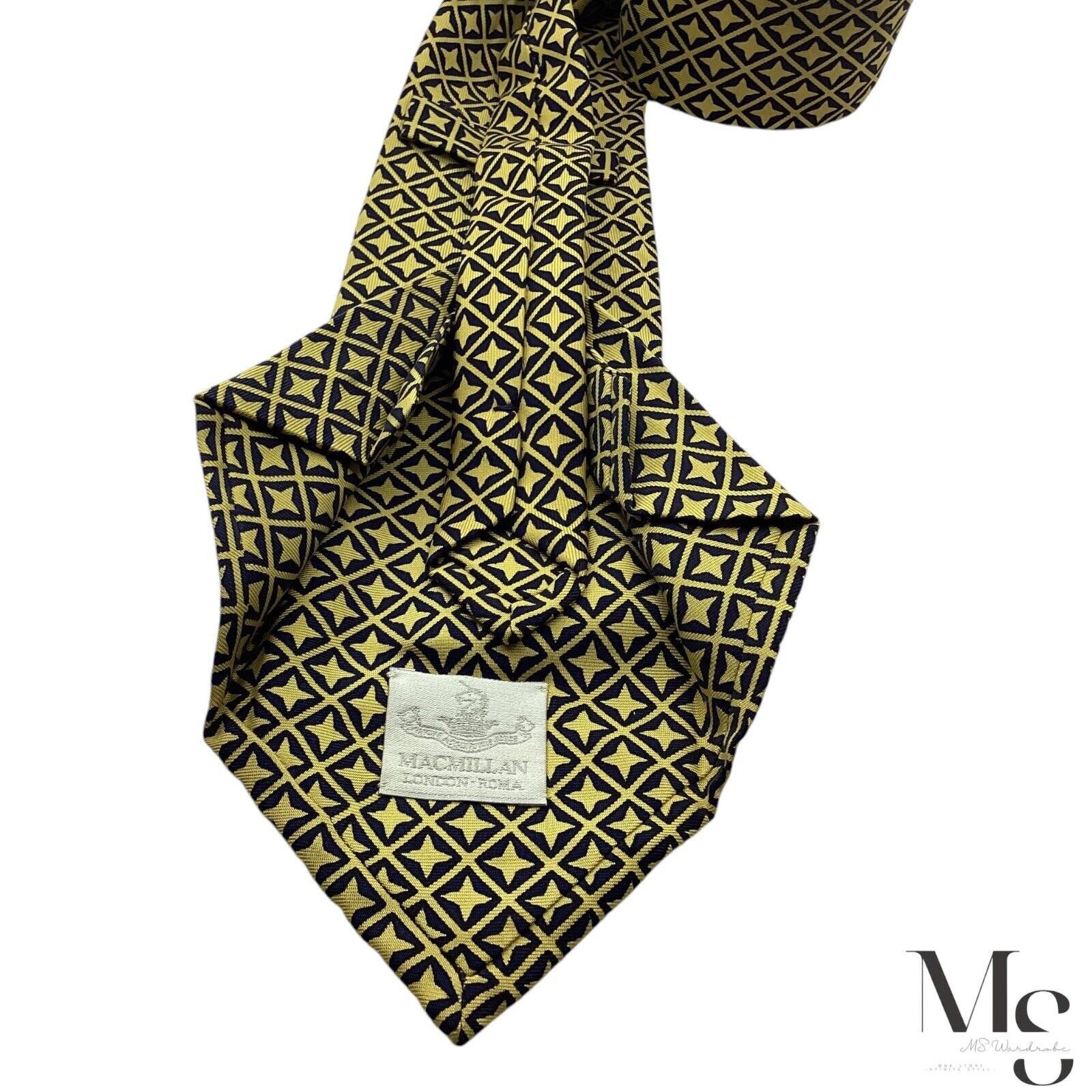 Other MACMILLAN 7 Folds XL Yellow Geometric Silk Tie W: 4" EX COND Size ONE SIZE - 5 Thumbnail