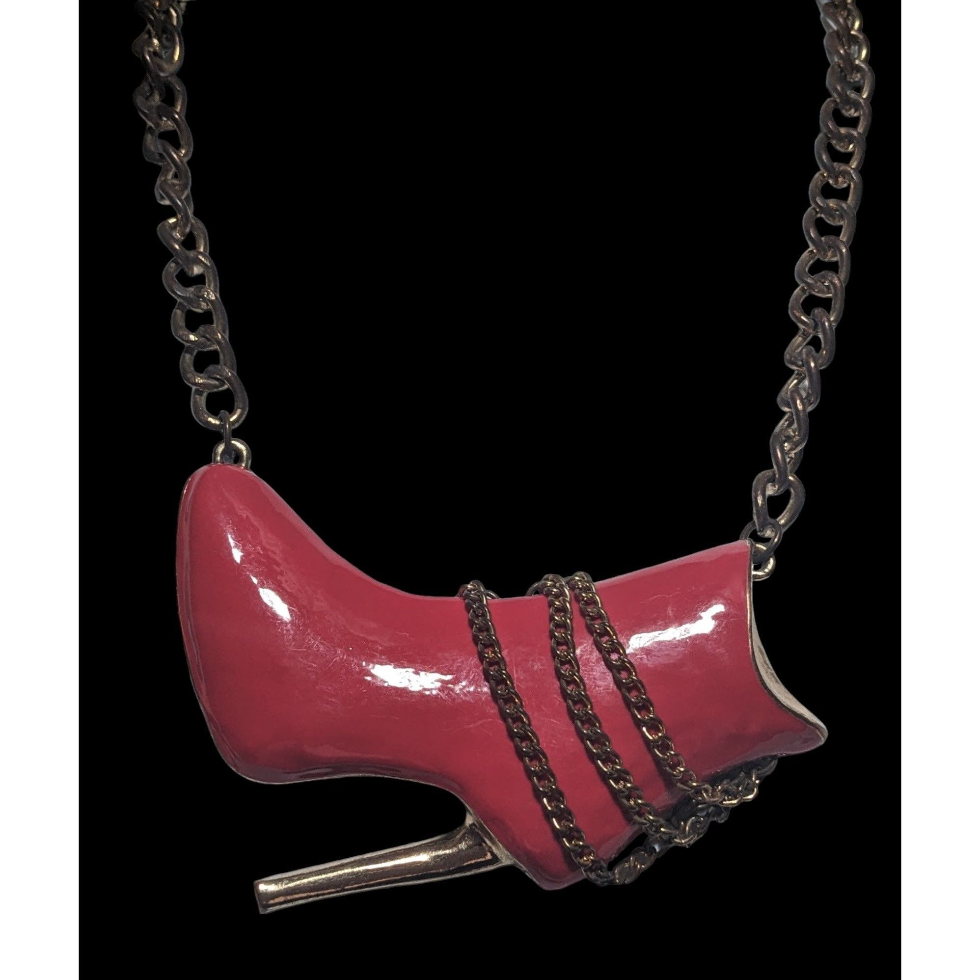 Other Red High Heel Chain Boot Pendant Necklace Size ONE SIZE - 4 Thumbnail