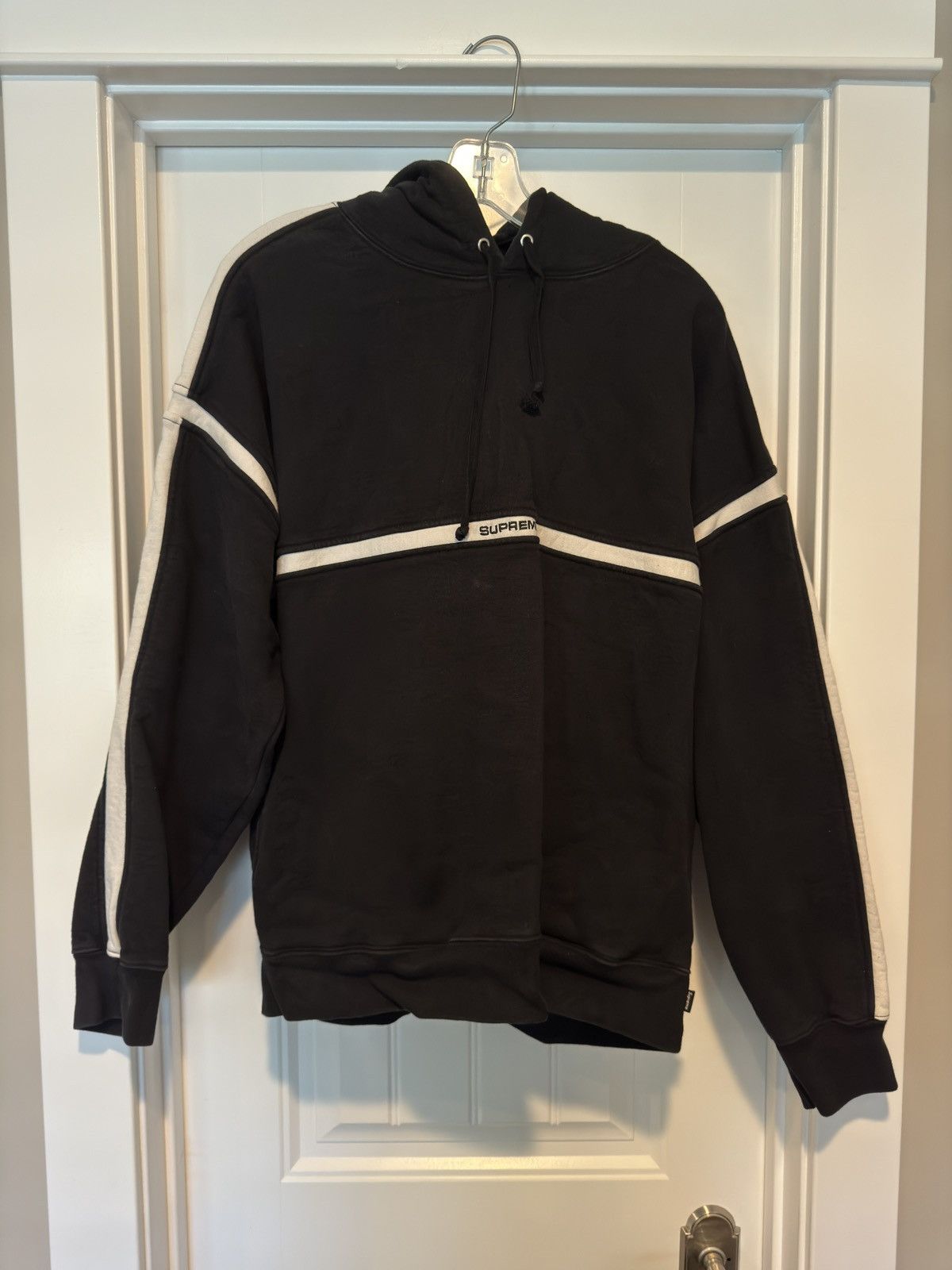 Supreme supreme stripe hoodie | Grailed 