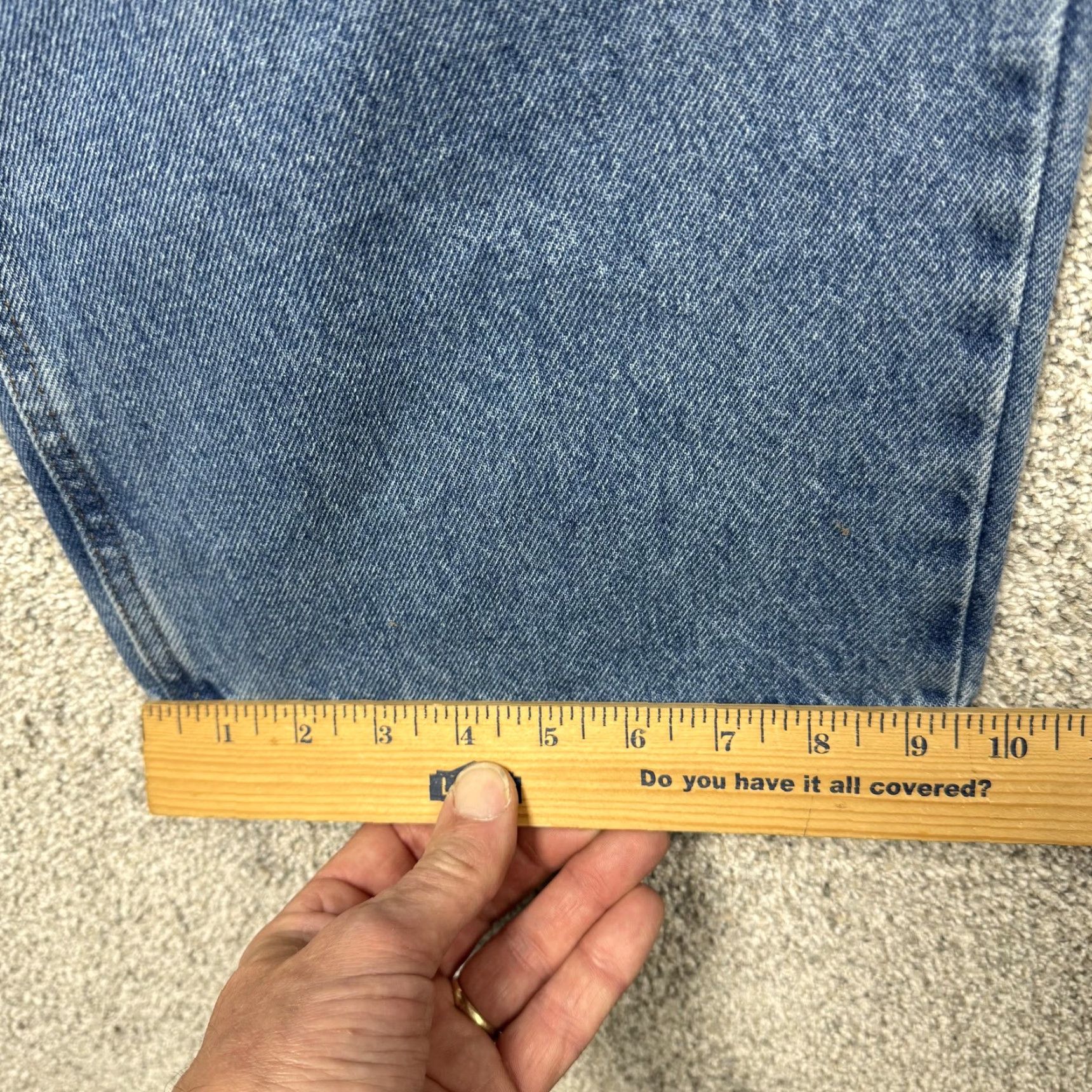 Denime Rustler Classic Jeans 50x30 Regular Fit Straight Leg Denim Workwear Comfort Mens Big & Tall Blue Cotton Denim Pockets Zip Front Size US 34 / EU 50 - 3 Thumbnail