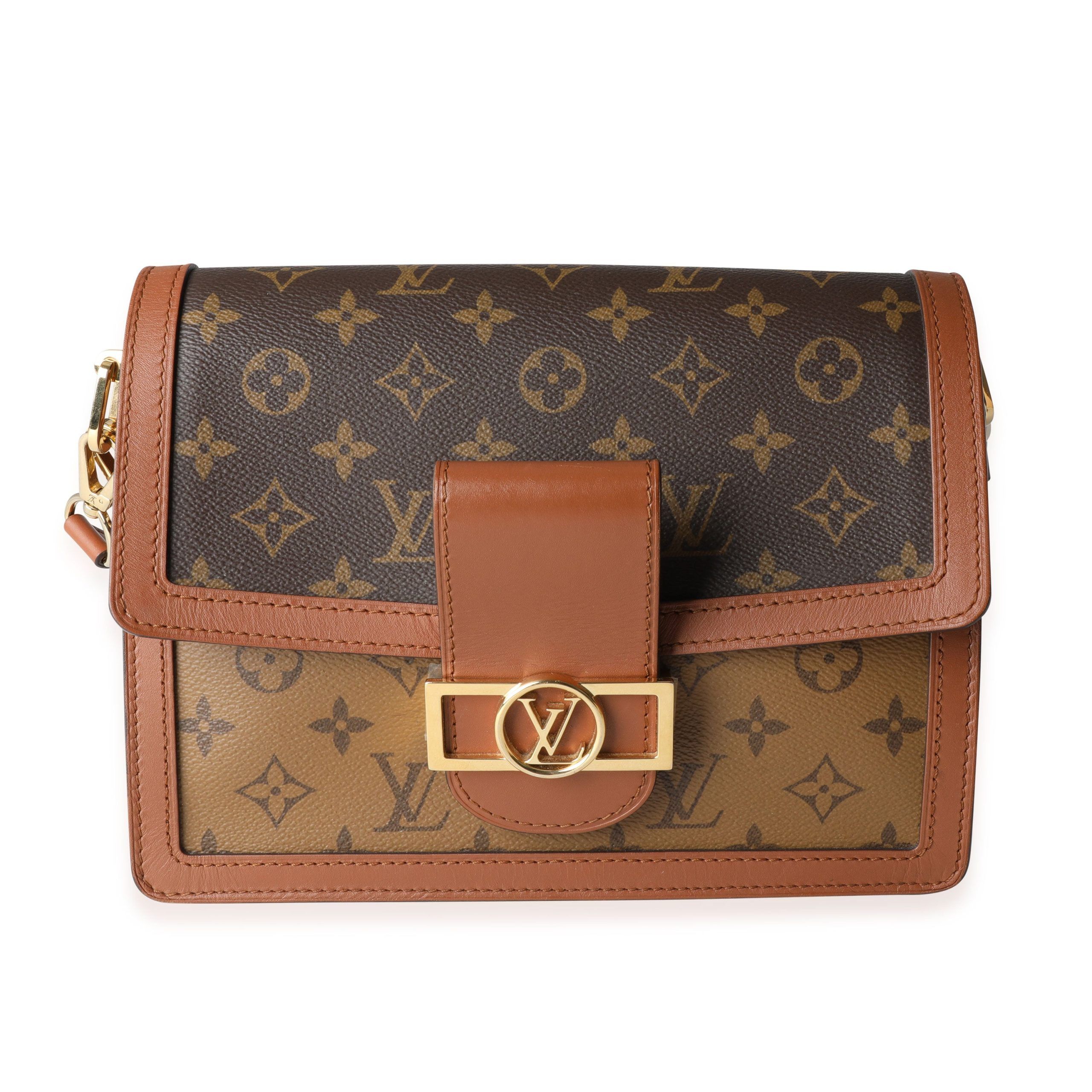 image of Louis Vuitton Monogram & Monogram Reverse Canvas Dauphine Mm in Brown, Women's