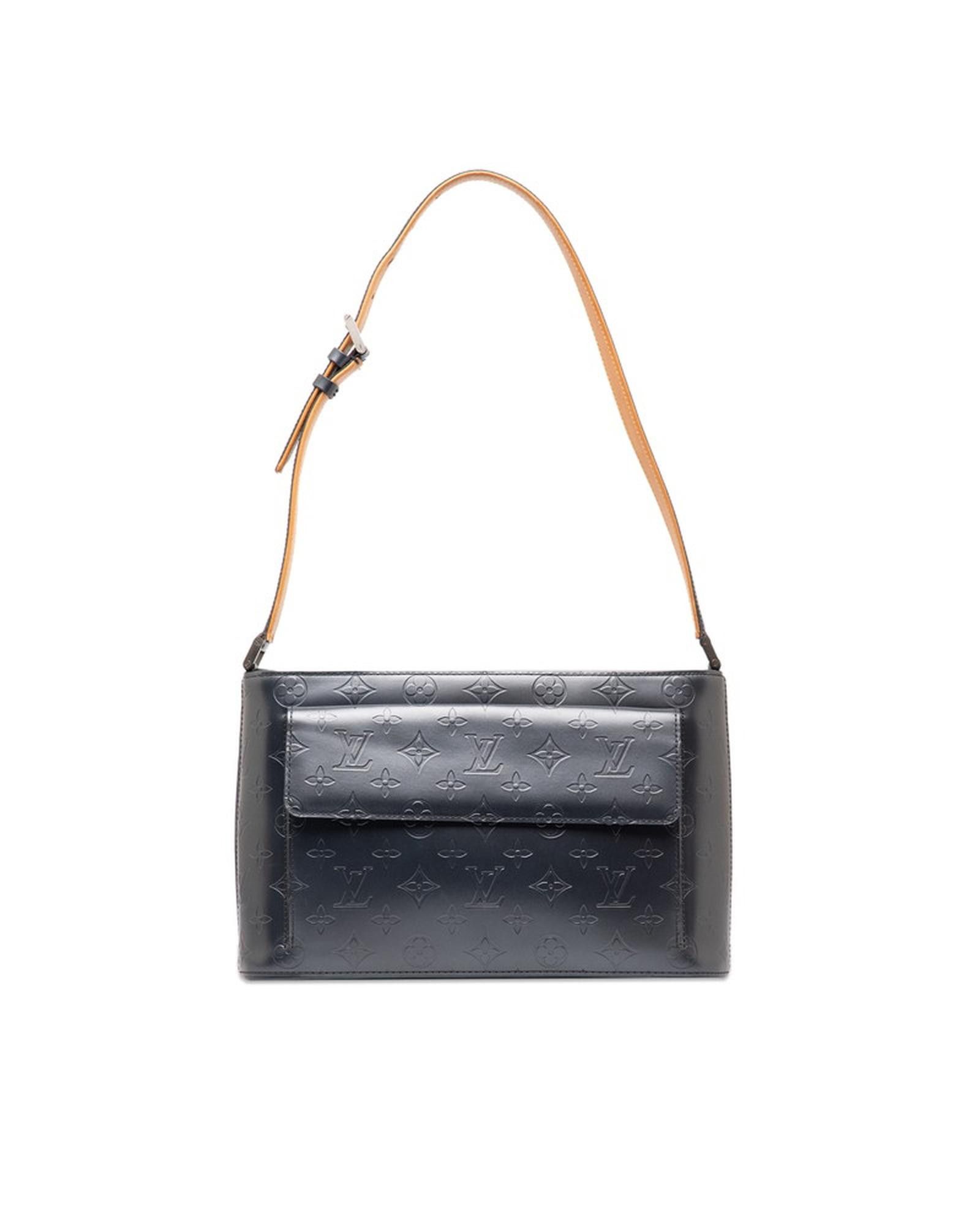 image of Louis Vuitton Blue Monogram Mat Alston Bag - Ab Condition, Women's
