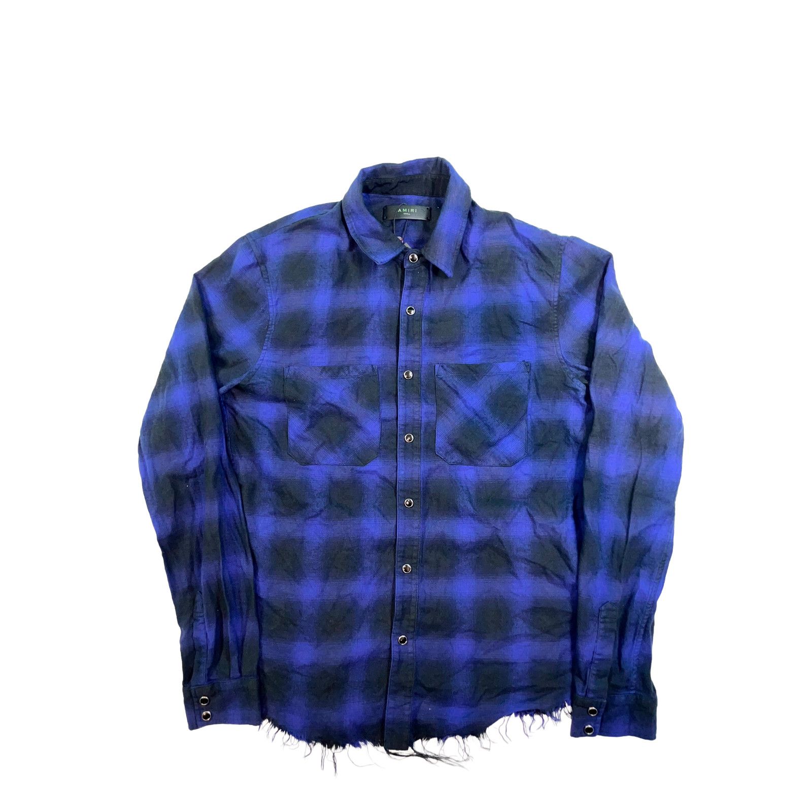 Amiri Amiri Flannel Button Up Blue Shirt Size US S / EU 44-46 / 1 - 1 Thumbnail