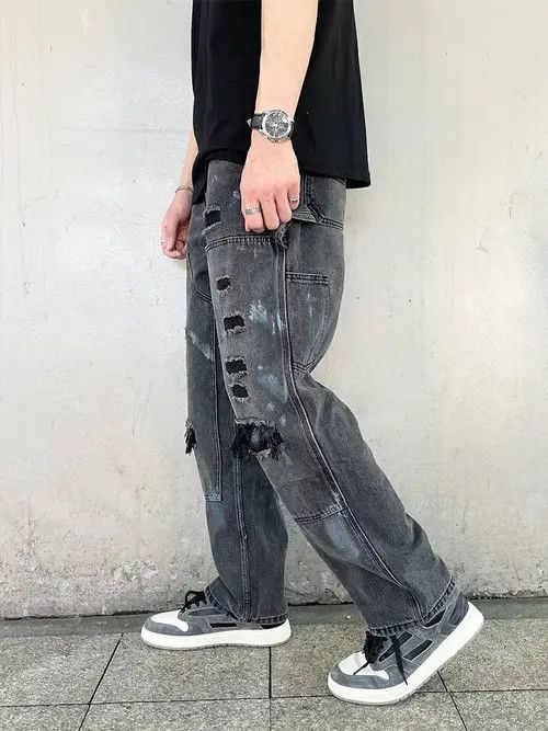 Jean damaged ripped jeans Size US 34 / EU 50 - 2 Thumbnail