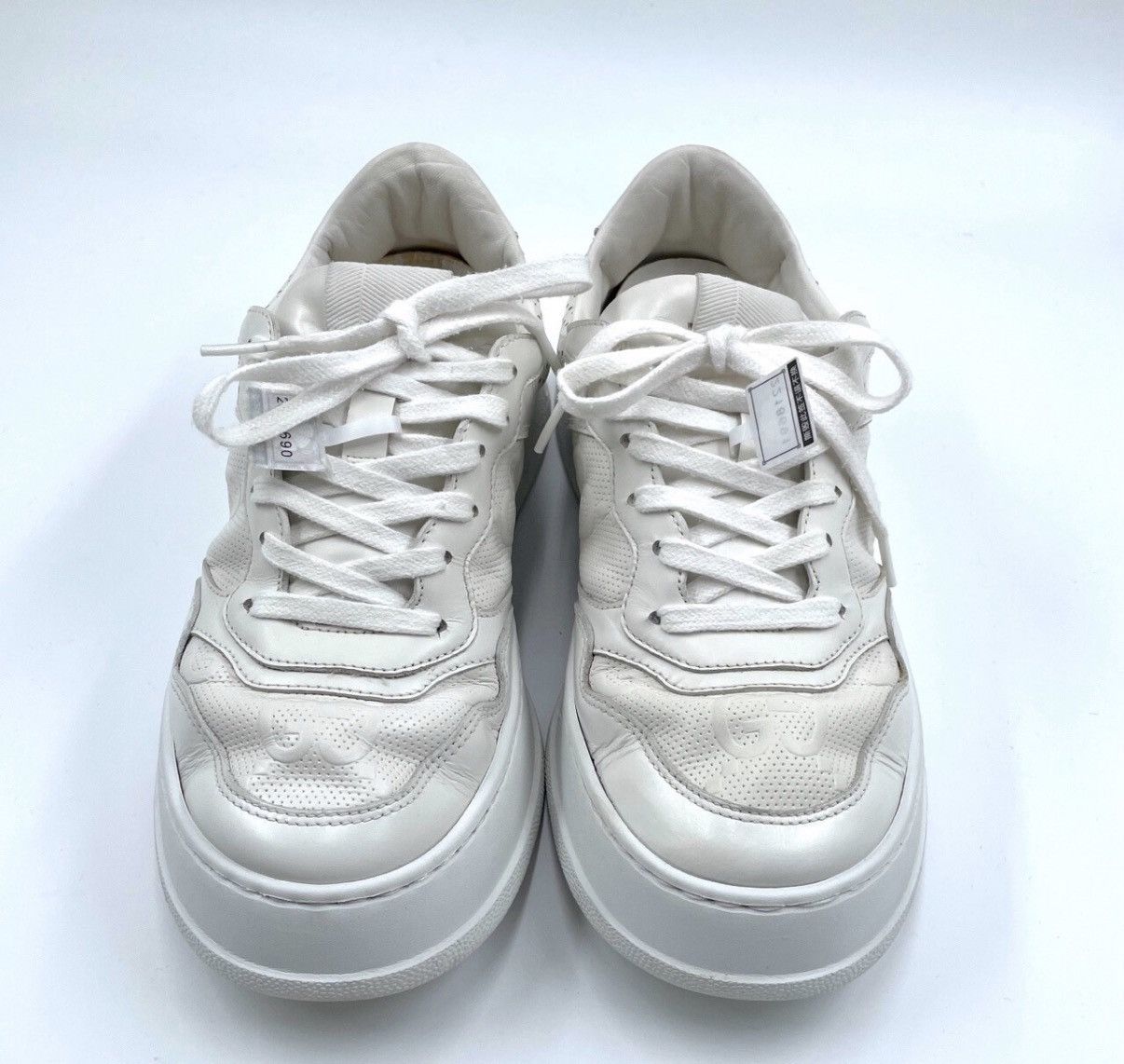 Gucci Gucci/White GG Embossed Cookie Sneakers K12 Size US 8.5 / IT 38.5 - 2 Thumbnail