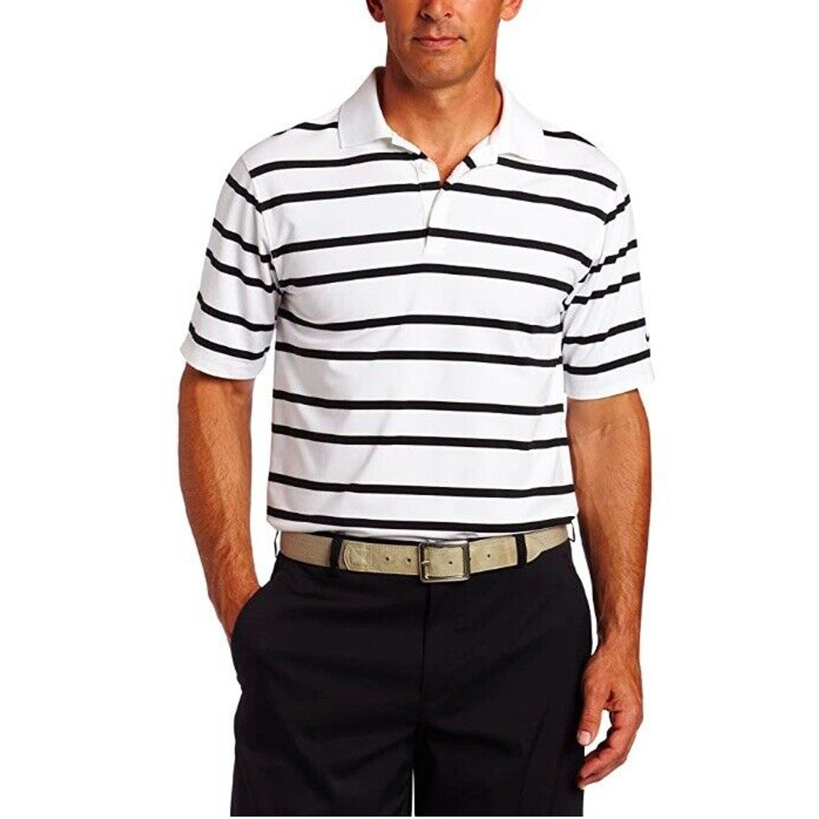 Nike Nike Golf UV Ultra Bold Stripe Polo Shirt White Pink Mens XL Size US XL / EU 56 / 4 - 8 Thumbnail