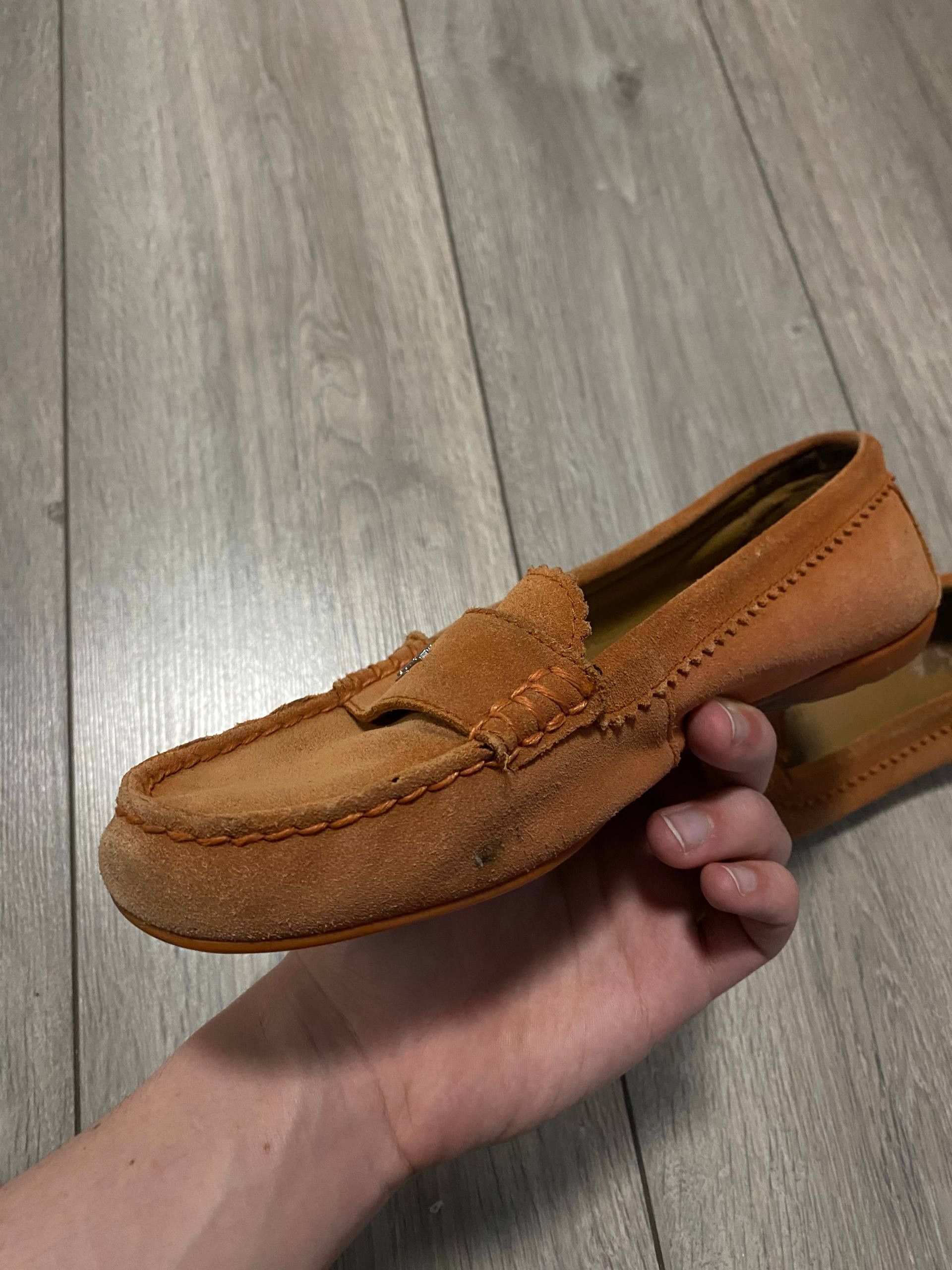Coach Coach Loafers Suede Orange Ballet Flats Mini Logo Size US 7.5 / IT 37.5 - 2 Thumbnail