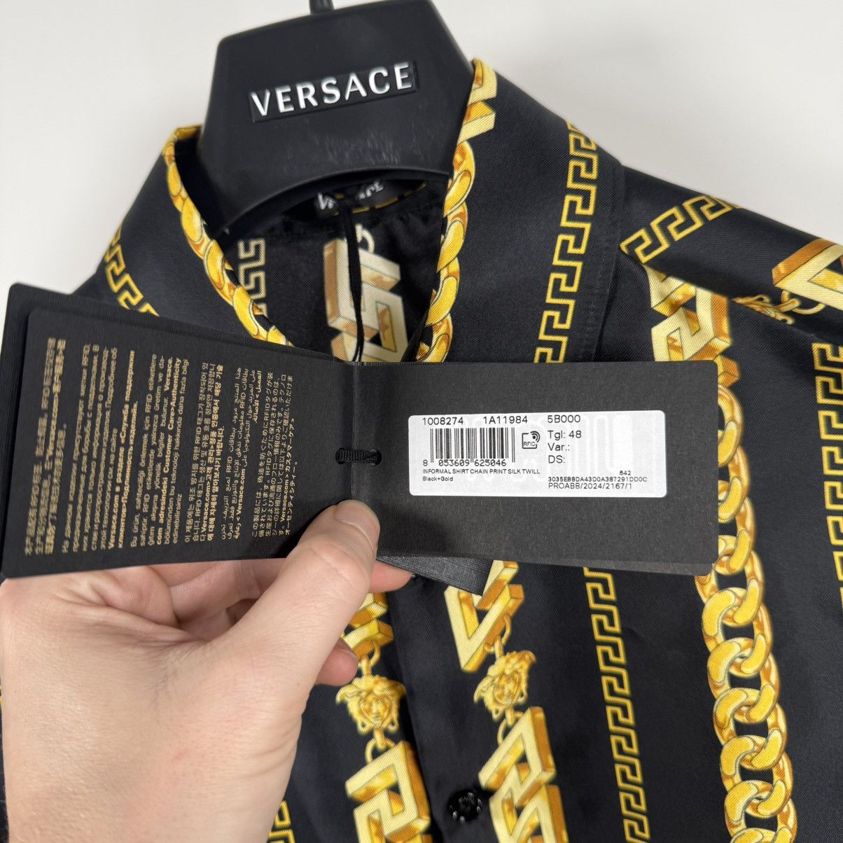 Versace €1580 Versace NWT Men’s Silk Medusa Chains Shirt Size 48 (M) Size US M / EU 48-50 / 2 - 5 Thumbnail