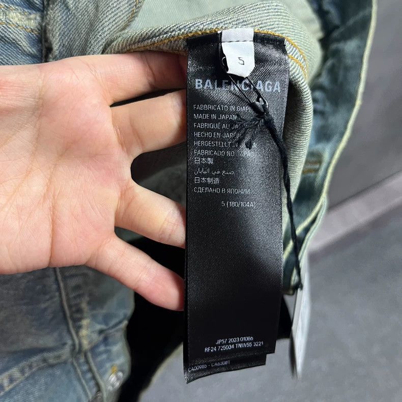Balenciaga Balenciaga Balenciaga Blue Denim Jacket with Logo Print-25 Size US M / EU 48-50 / 2 - 4 Thumbnail