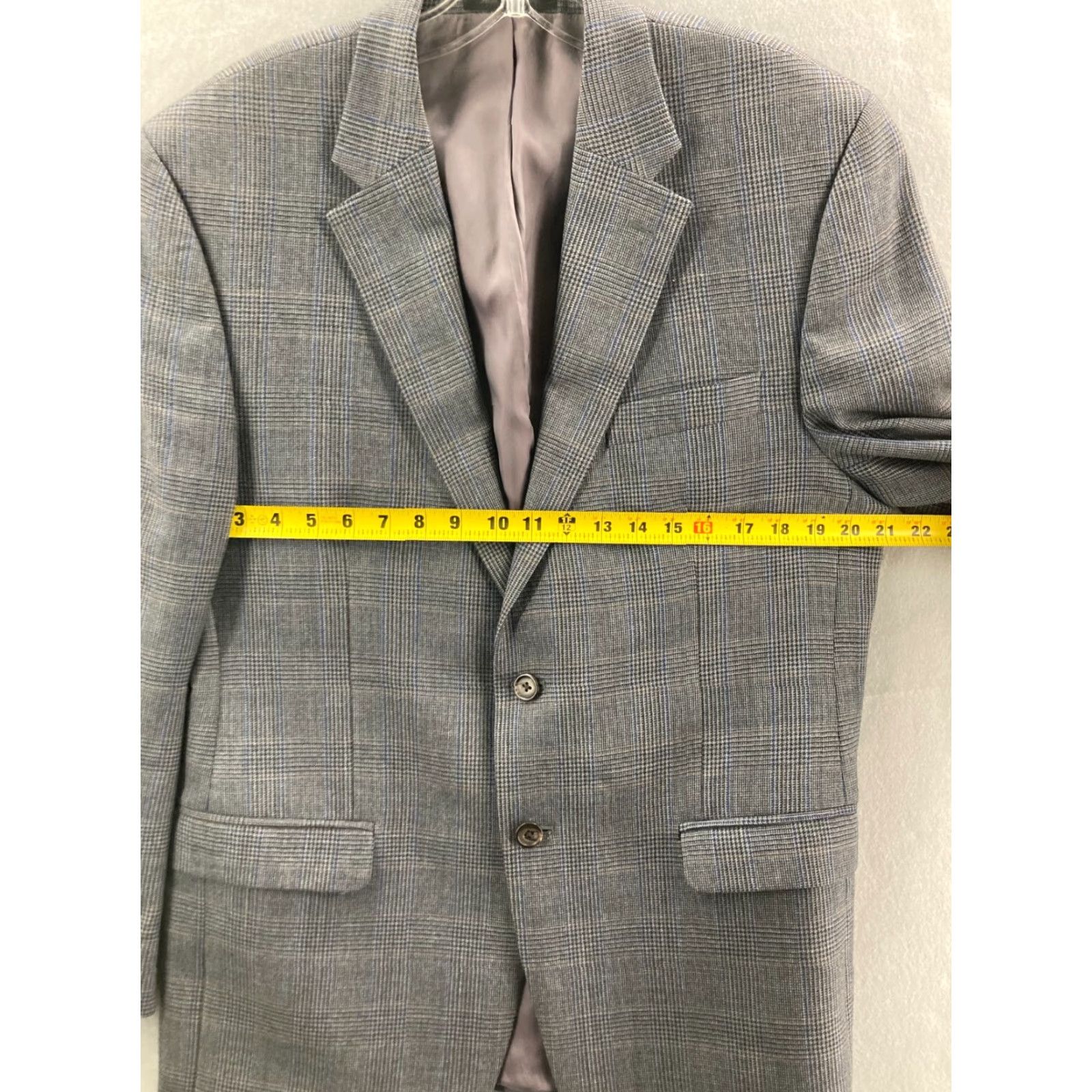 Ralph Lauren Lauren Ralph Lauren Blazer Mens 42R Gray Glen Plaid Wool Sport Coat 2-Button Regular Fit Size 42R - 2 Thumbnail