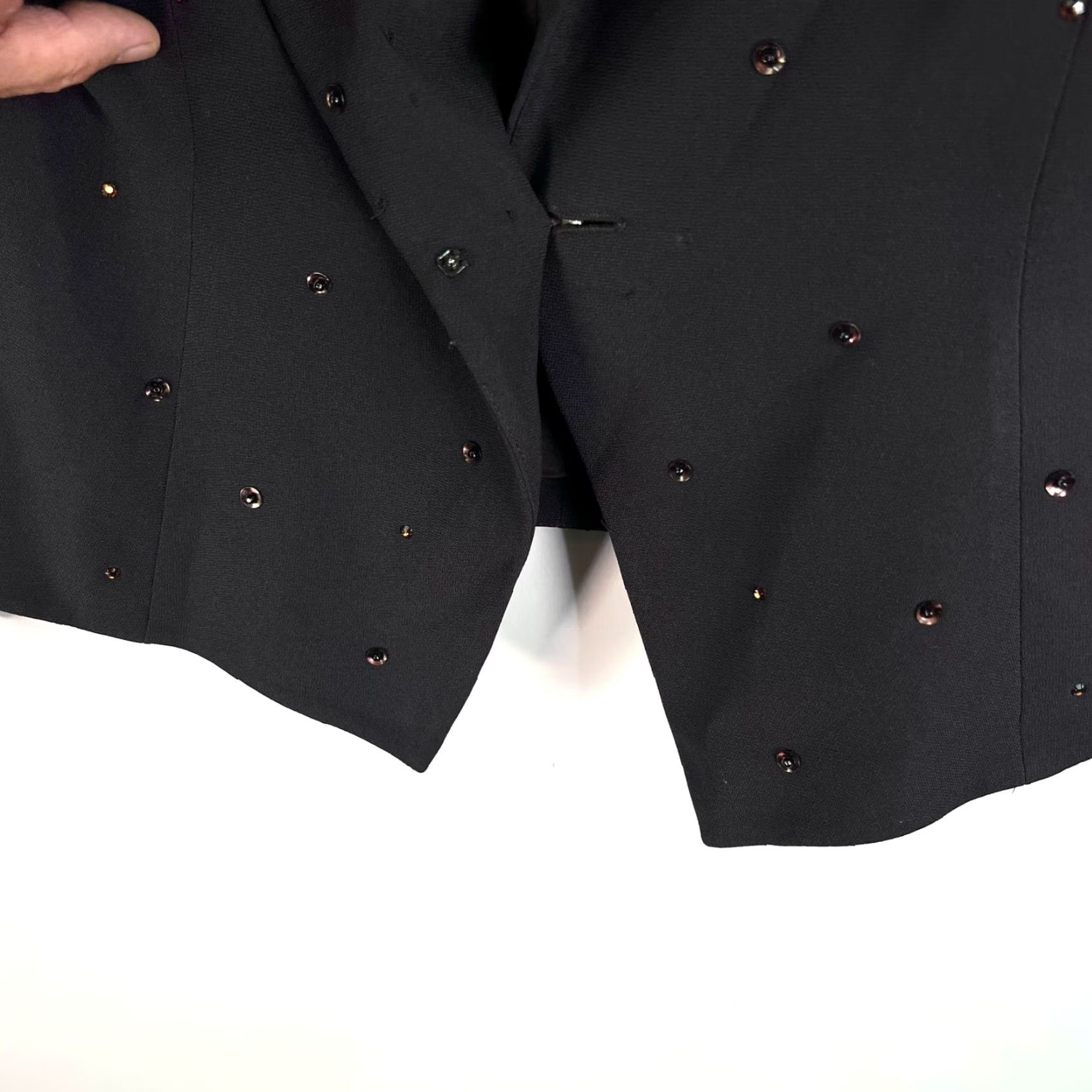 Gabicci Bic Ci Blazer Jacket Single-Breasted One-Button Black Women Size 10 Notch Lapel Stretch Tailored Dry Clean Only Size L / US 10 / IT 46 - 5 Thumbnail
