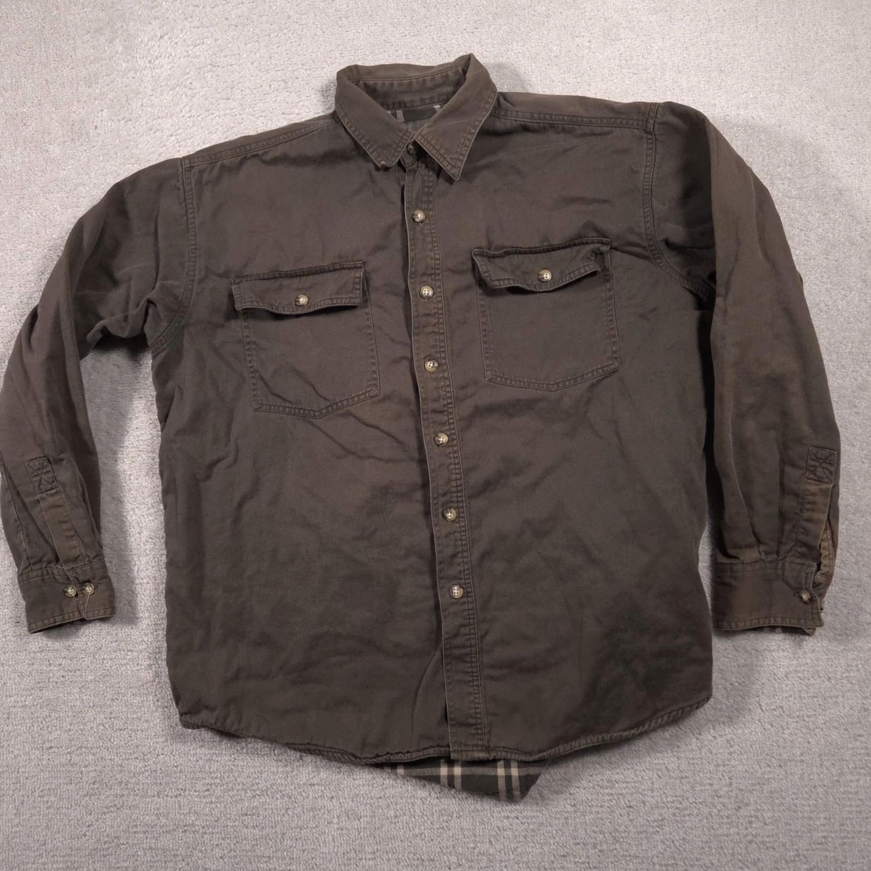 Vintage Expeditions Shirt Mens Large Green Twill Flannel Lined Button Front Workwear Size US L / EU 52-54 / 3 - 3 Thumbnail