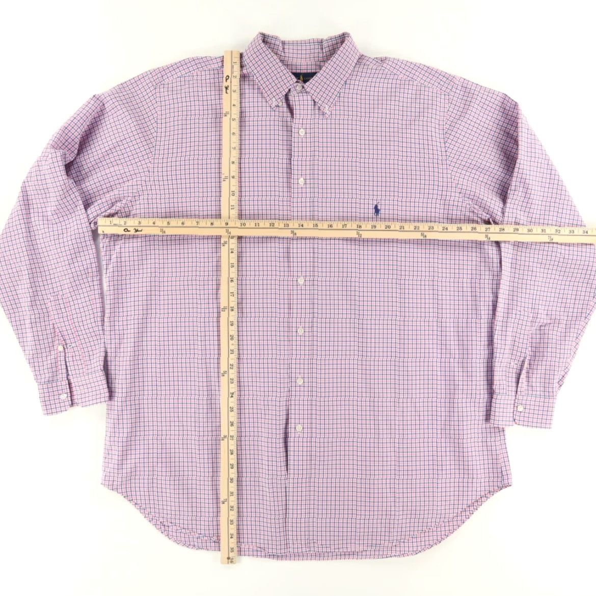 Ralph Lauren Ralph Lauren Poplin Cotton Gingham Long Sleeve Button Down Shirt Pink Mens 2XLT Size US XXL / EU 58 / 5 - 3 Thumbnail