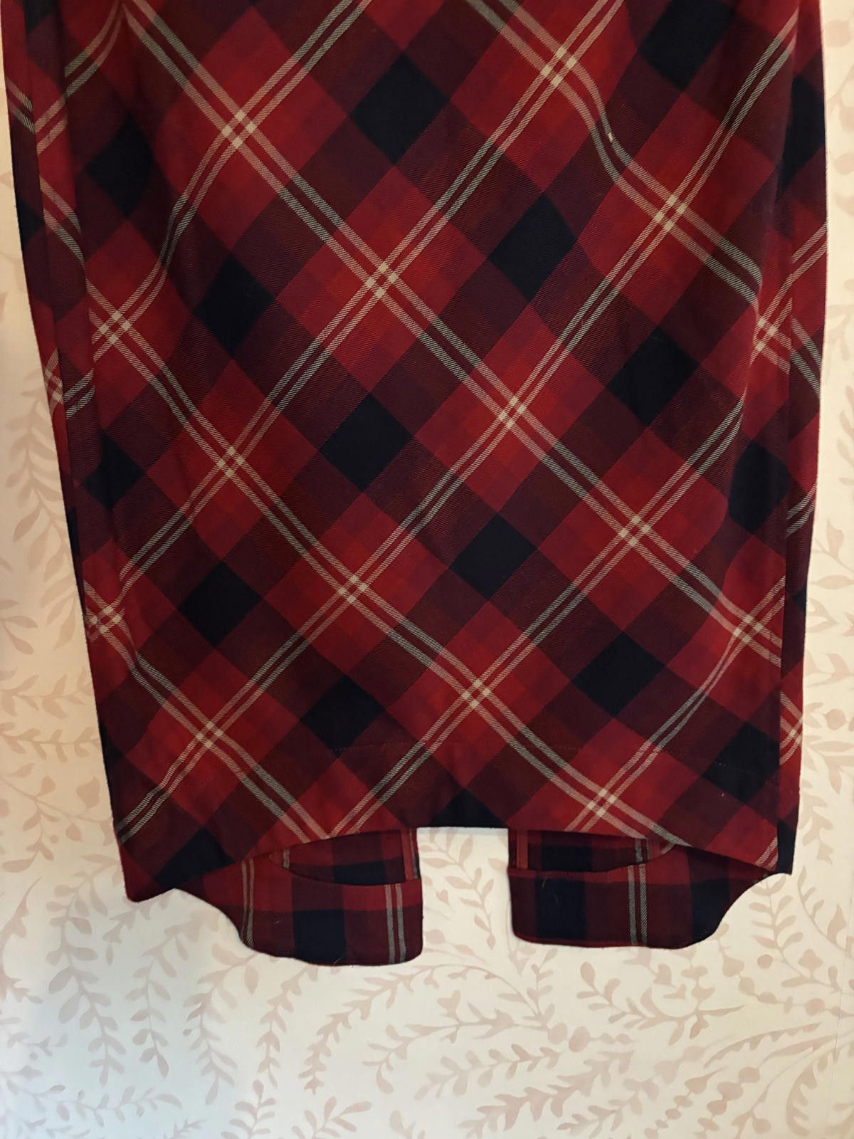 Free People NEW Free People Geometric Precision Red Plaid Pencil Skirt 8 Size 30" / US 8 / IT 44 - 3 Thumbnail