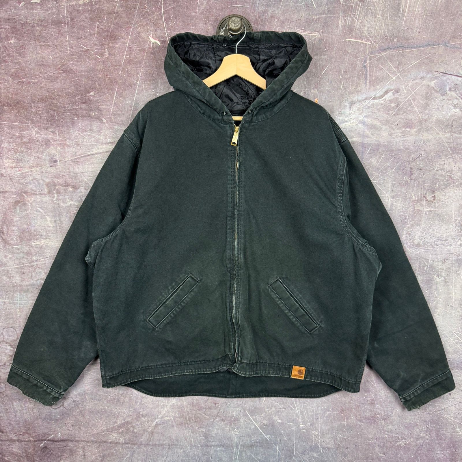 Carhartt × Vintage Early 00s Black Carhartt Hooded Detroit Work Jacket XL 2334 Size US XL / EU 56 / 4 - 1 Thumbnail