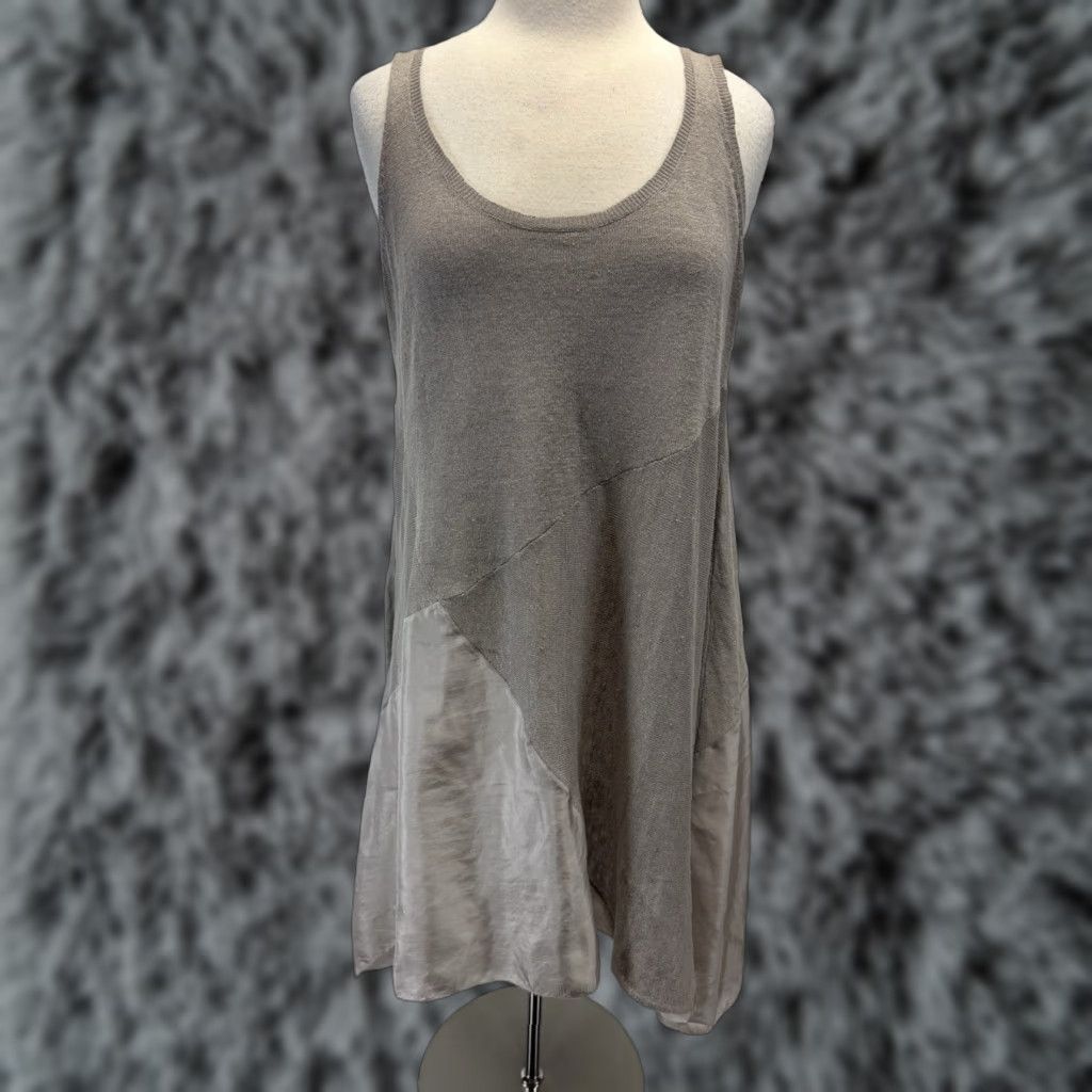 Eileen Fisher Vintage Eileen Fisher Tank Dress Women’s Small Gray Linen Silk Lagenlook Bohemian Casual Size S / US 4 / IT 40 - 1 Thumbnail