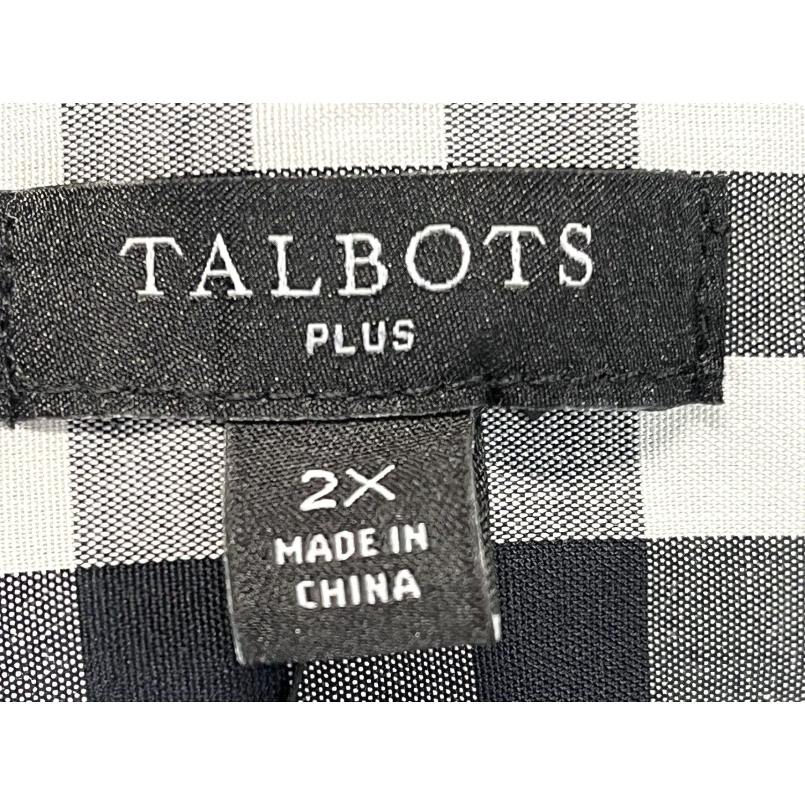Talbots NEW Talbots Plus Size 2X Gingham Tunic Shirt Blouse Long Sleeve Black White Womens Size XXL / US 16-18 / IT 52-54 - 7 Thumbnail