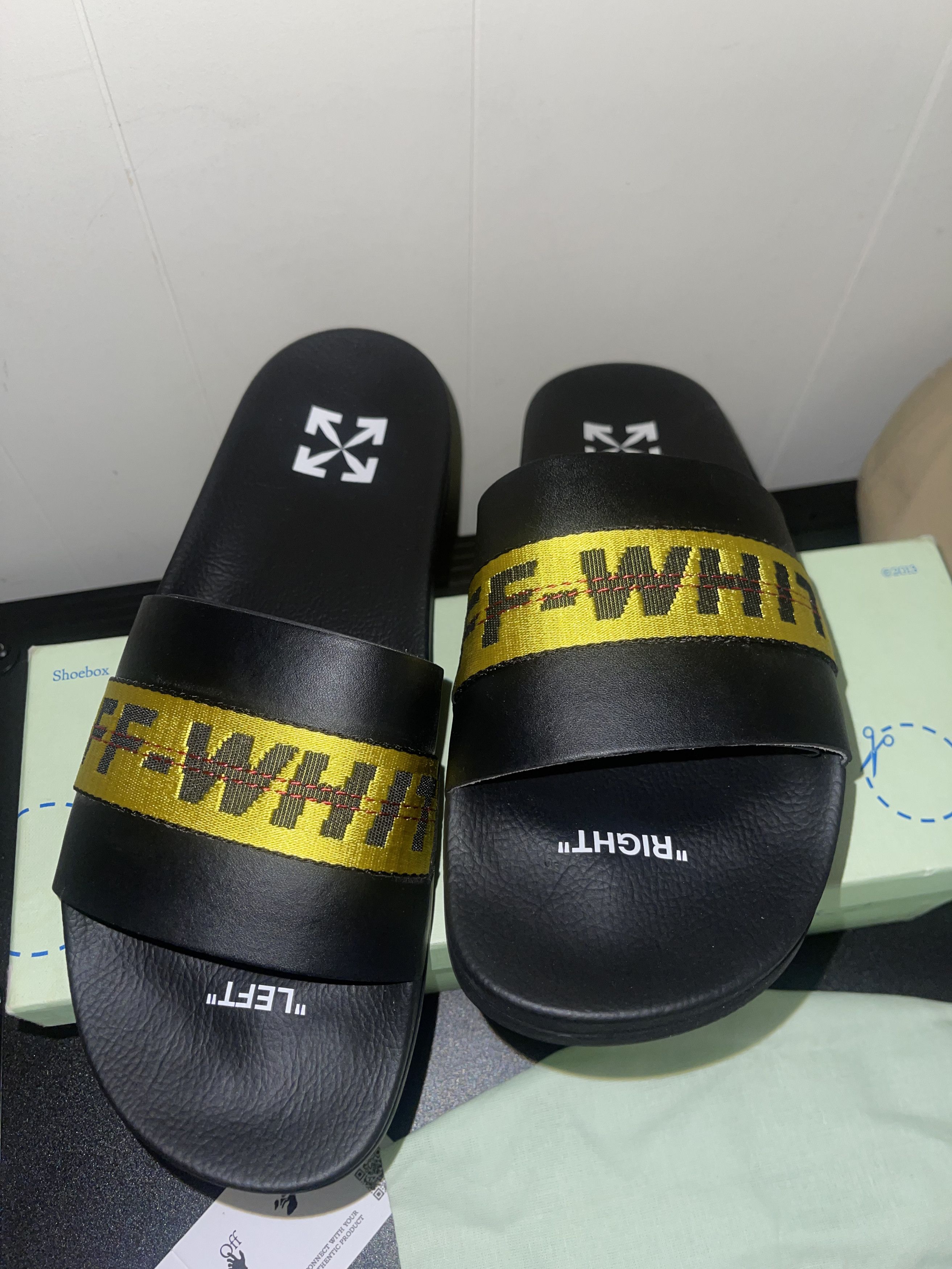 Off-White OFF-WHITE Industrial Belt Slides Black Yellow Men's Size US 12 / EU 45 - 3 Thumbnail
