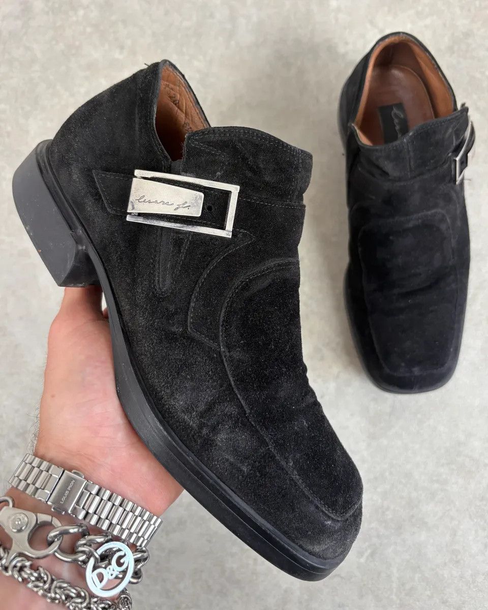 Vintage Cesare Paciotti Black Suede Loafer Boots Size US 7.5 / IT 37.5 - 1 Thumbnail