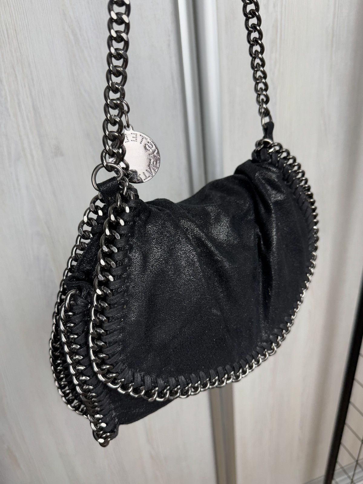 Stella McCartney STELLA MCCARTNEY Shaggy Deer Falabella Messenger Black Bag Size ONE SIZE - 1 Thumbnail