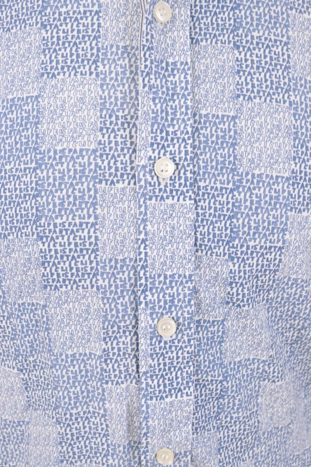 Desigual Desigual Blue Printed Long Sleeve Dress Shirt Size M Size US M / EU 48-50 / 2 - 5 Thumbnail