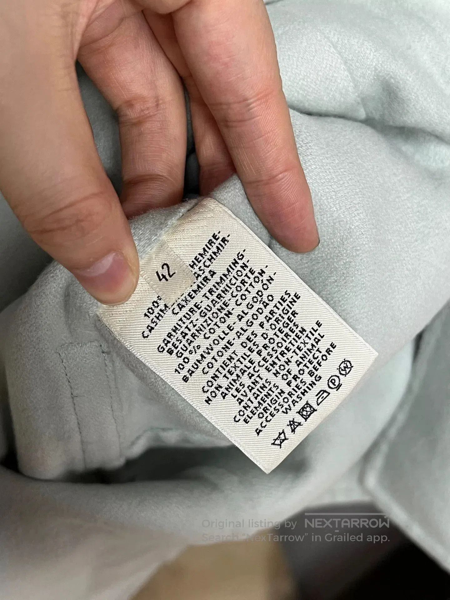 Hermes hermes cashmere coat in mint green. Size L / US 10 / IT 46 - 4 Thumbnail