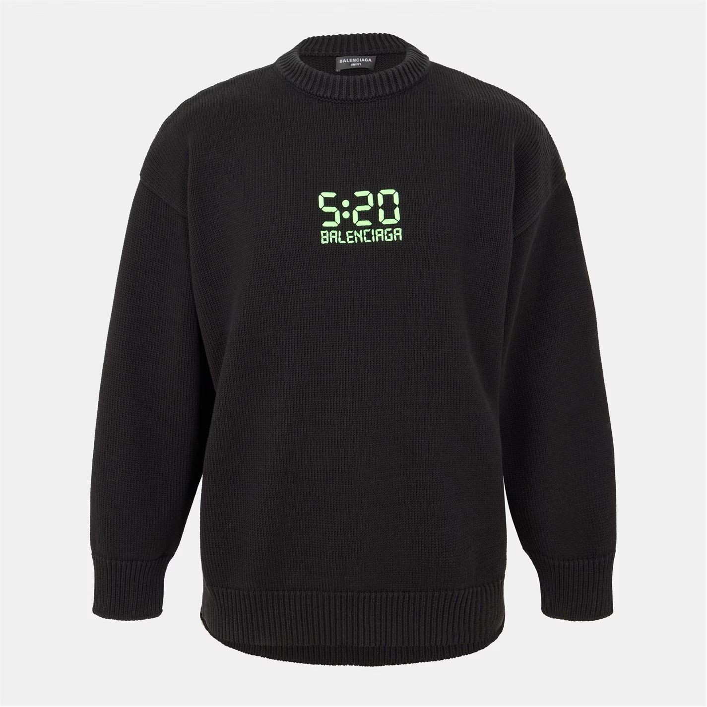 o1g2r1mq0226 Crew Neck Knitted Sweatshirt In Black