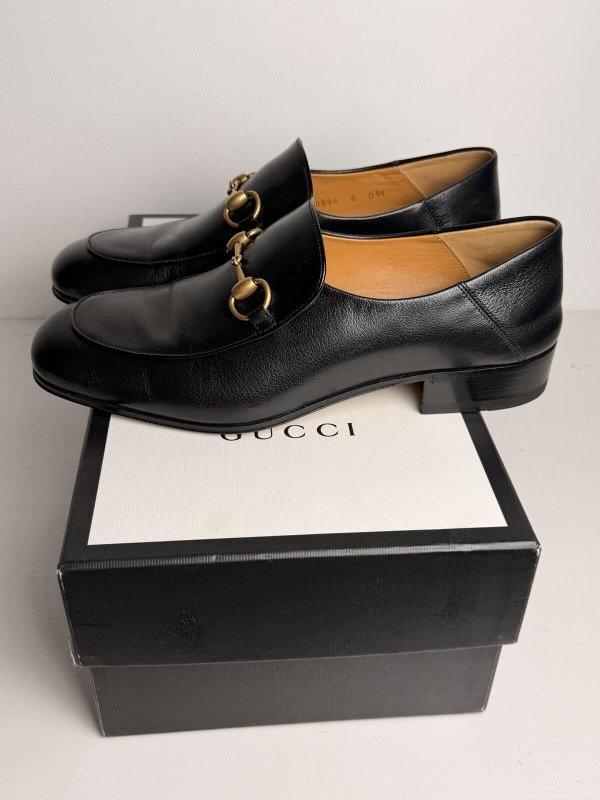 Gucci Gucci Men's Classic Horsebit Leather Loafers Black SZ 8 Size US 8 / EU 41 - 2 Thumbnail