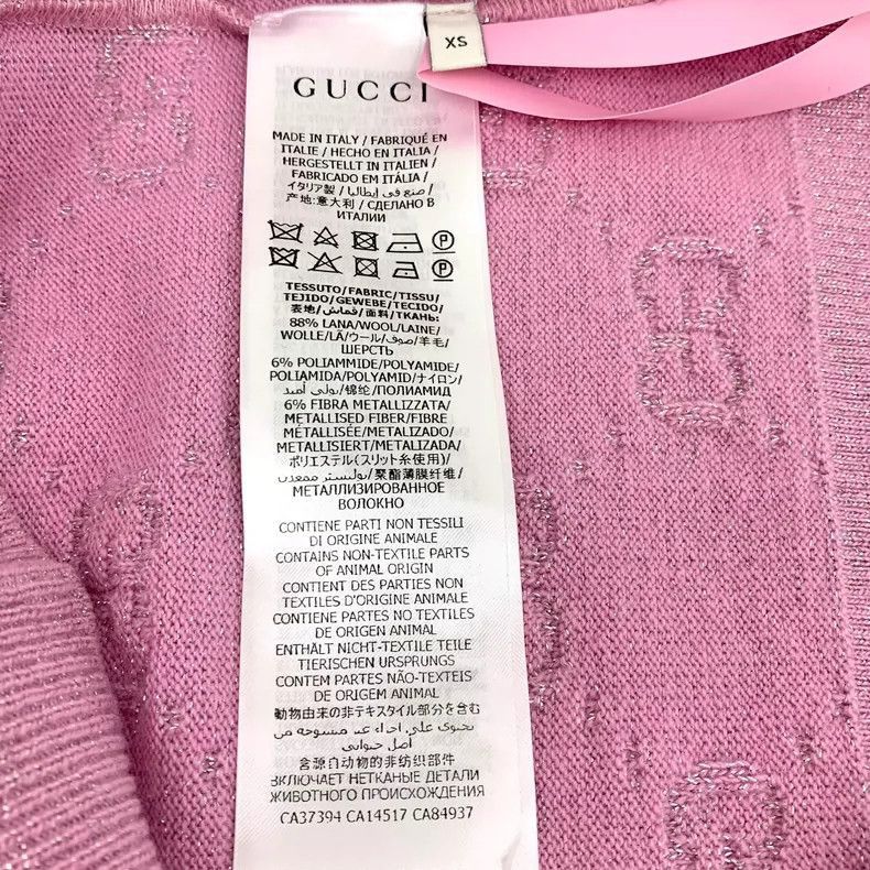 Gucci Gucci Pink Logo Knit Long Sleeve Polo Shirt-2506 Size XS / US 0-2 / IT 36-38 - 6 Thumbnail