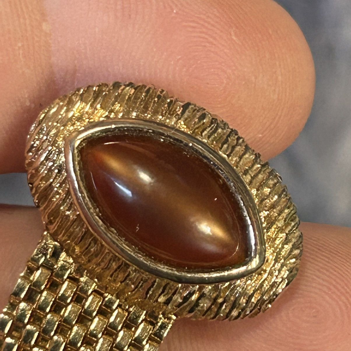 Vintage Men’s Vintage Swank marquis glass mesh wrap cuff links Size ONE SIZE - 6 Thumbnail