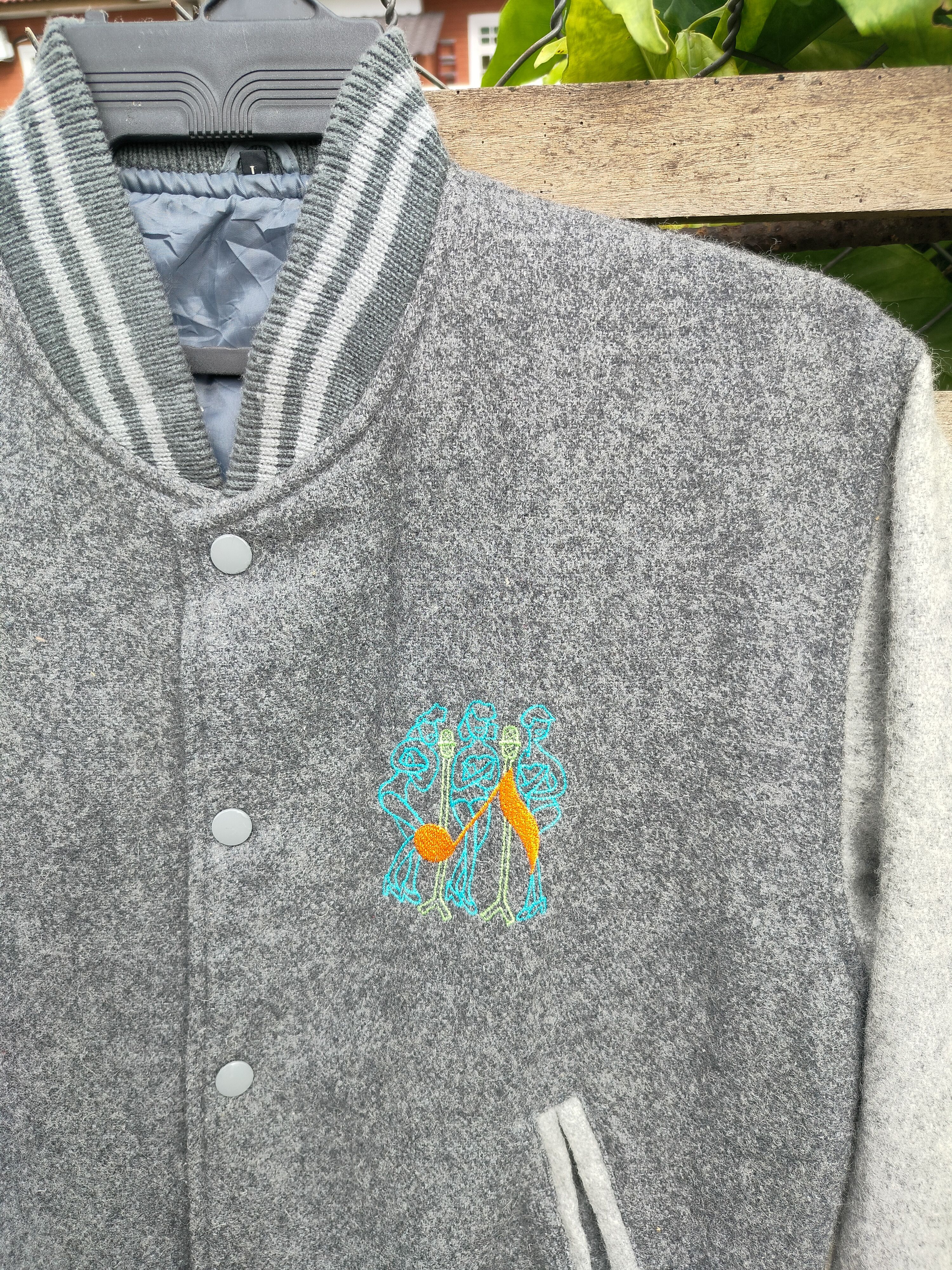 Japanese Brand EASY VOICE MOHAIR EMBROIDERY VARSITY JACKET Size US L / EU 52-54 / 3 - 3 Thumbnail