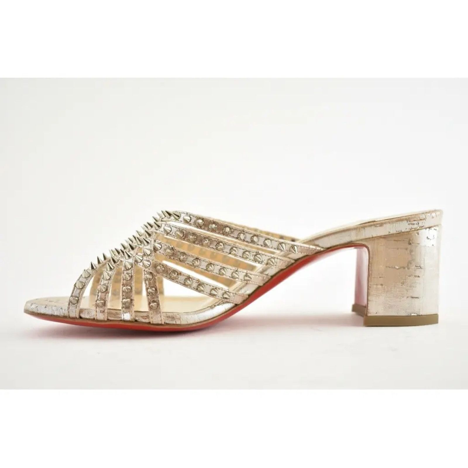 Christian Louboutin Christian Louboutin Marthaspike 55 Silver Open Sandal Mule Size US 6.5 / IT 36.5 - 9 Thumbnail
