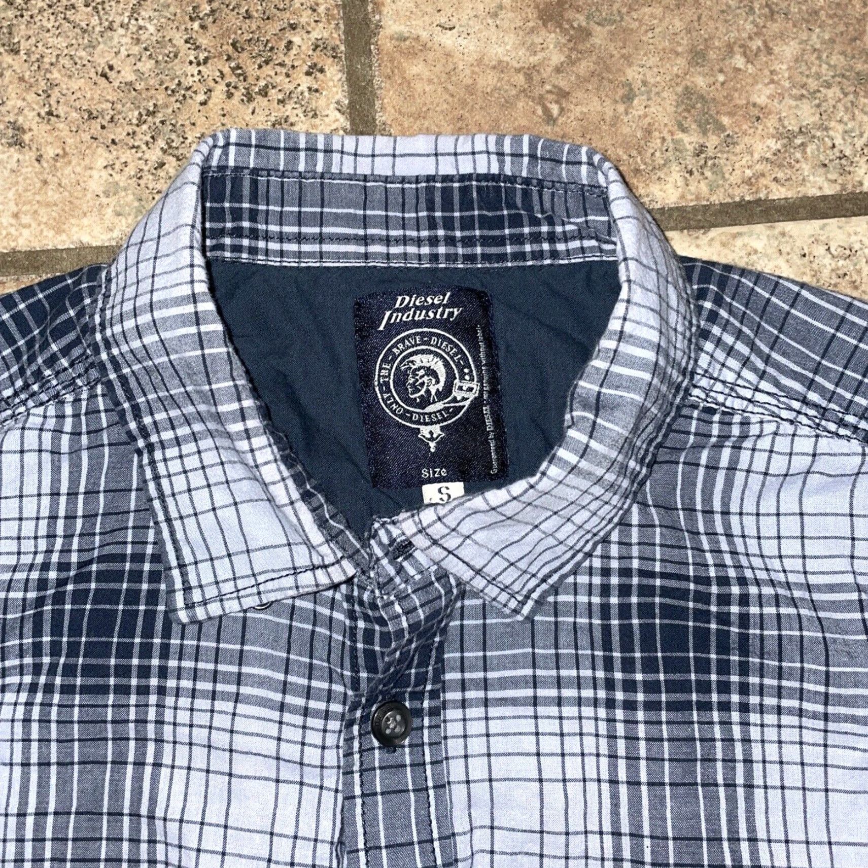Diesel DIESEL Designer Gray Plaid Button-Up Shirt Mens Size S Size US S / EU 44-46 / 1 - 2 Thumbnail