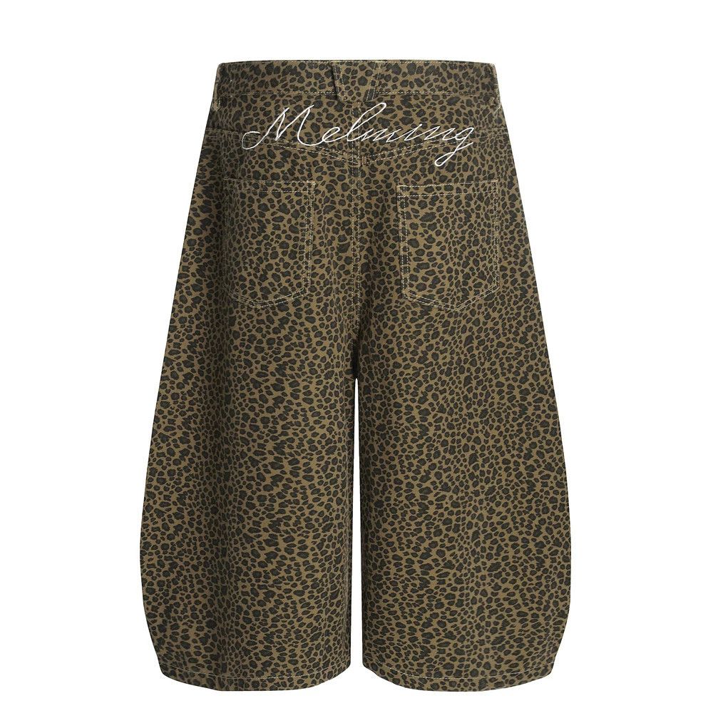 Japanese Brand Retro loose workwear leopard print machete denim shorts Size US 32 / EU 48 - 2 Thumbnail