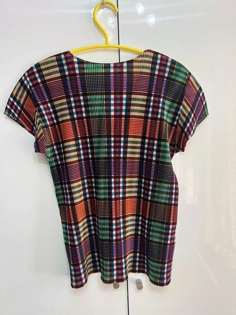 Issey Miyake Issey Miyake size:3 Brown vintage checked top T-shirt Size M / US 6-8 / IT 42-44 - 3 Thumbnail