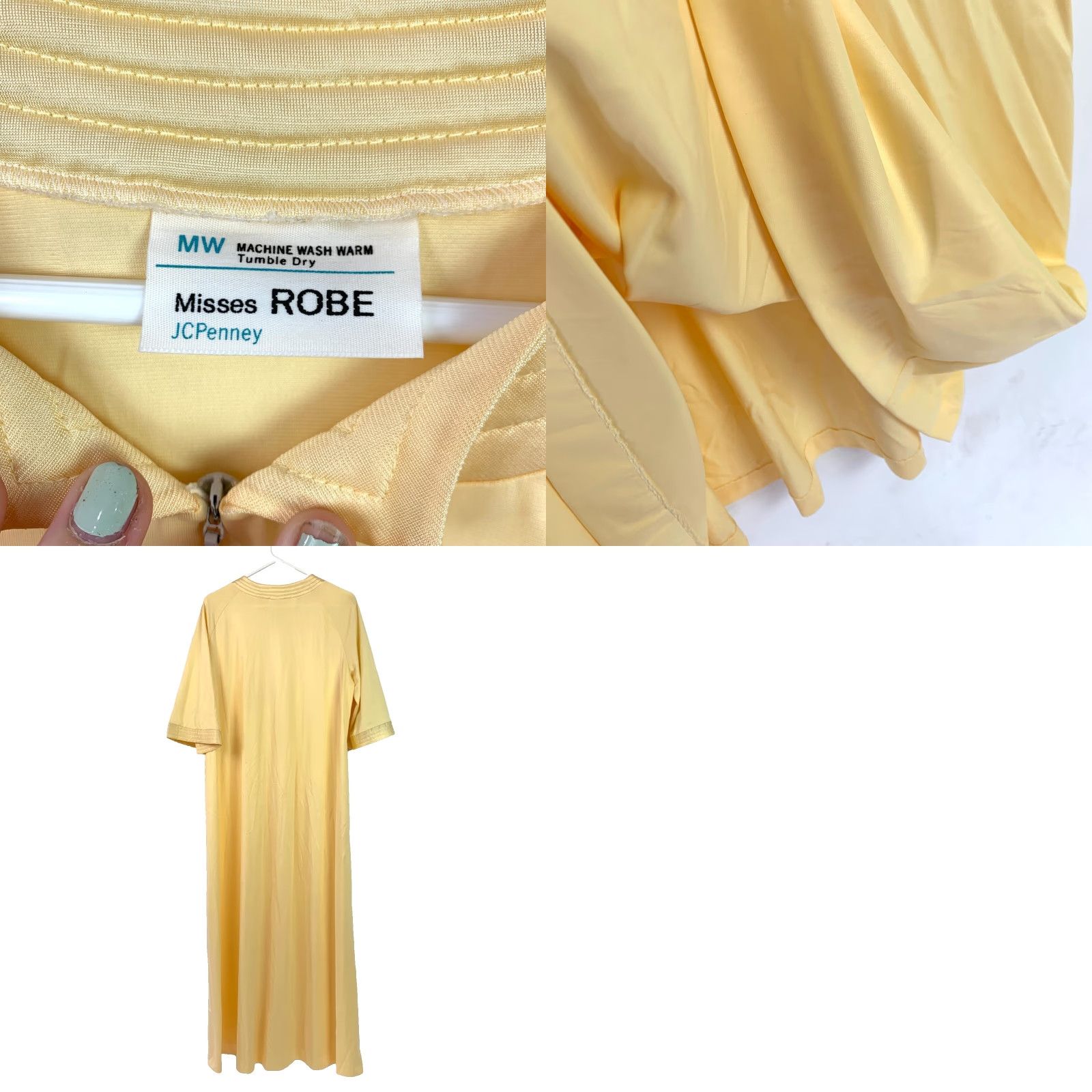 JCPenney VINTAGE JcPenney Yellow Nightgown Robe Set Misses Medium Nylon 1980s Size ONE SIZE - 8 Thumbnail