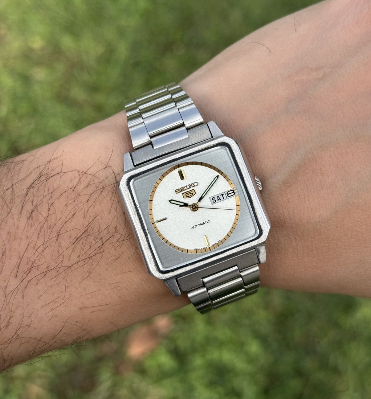 Seiko Vintage Seiko 5 Automatic japan Watch: silver Dial, TV Case Size 36 - 20 Thumbnail