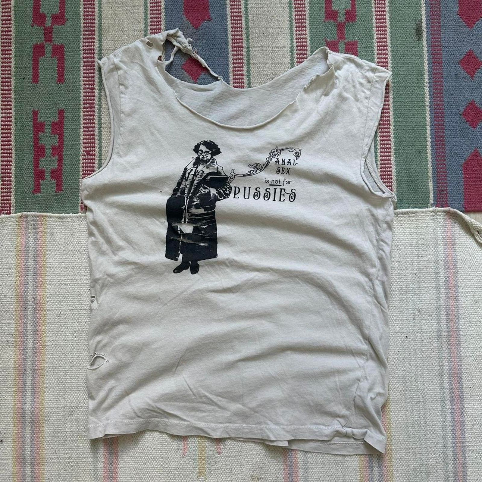 Other Vintage 70s Thrashed Adult Sex Funny Cut Off Graphic Tee Size US L / EU 52-54 / 3 - 2 Thumbnail