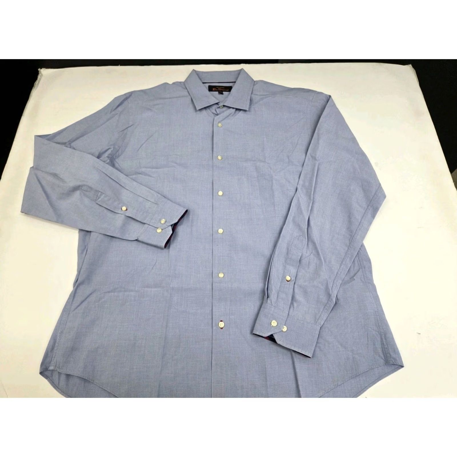Ben Sherman Ben Sherman Mens Long Sleeve Button-Up Light Blue Shirt L 46 in Regular Cotton Button-Up Classic Casual Shirt Sleeve Length: Long Sleeve Crew Neck? Size US L / EU 52-54 / 3 - 2 Thumbnail
