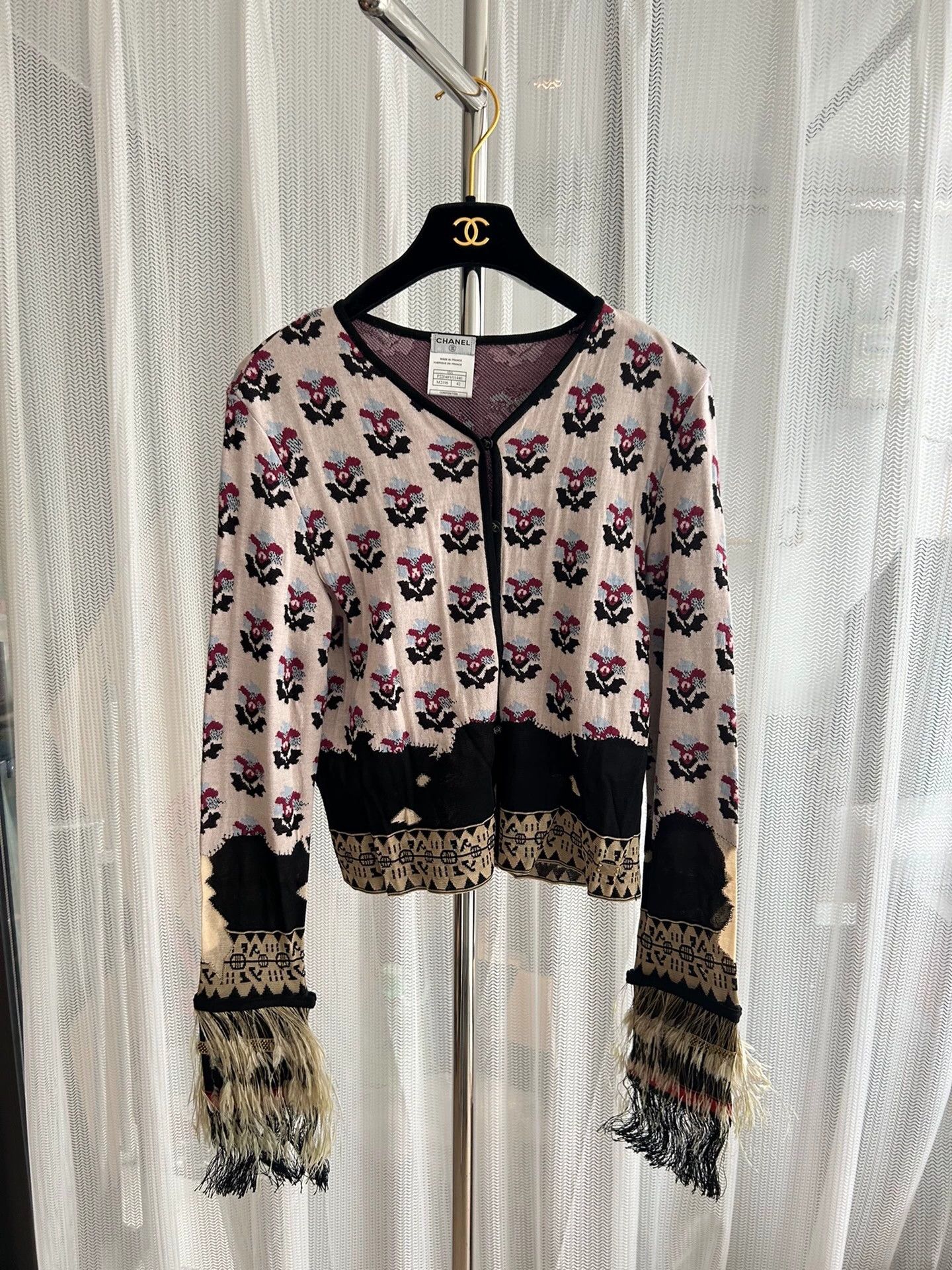 Chanel Chanel Fringed Long Sleeve Knit Cardigan Size M / US 6-8 / IT 42-44 - 1 Thumbnail