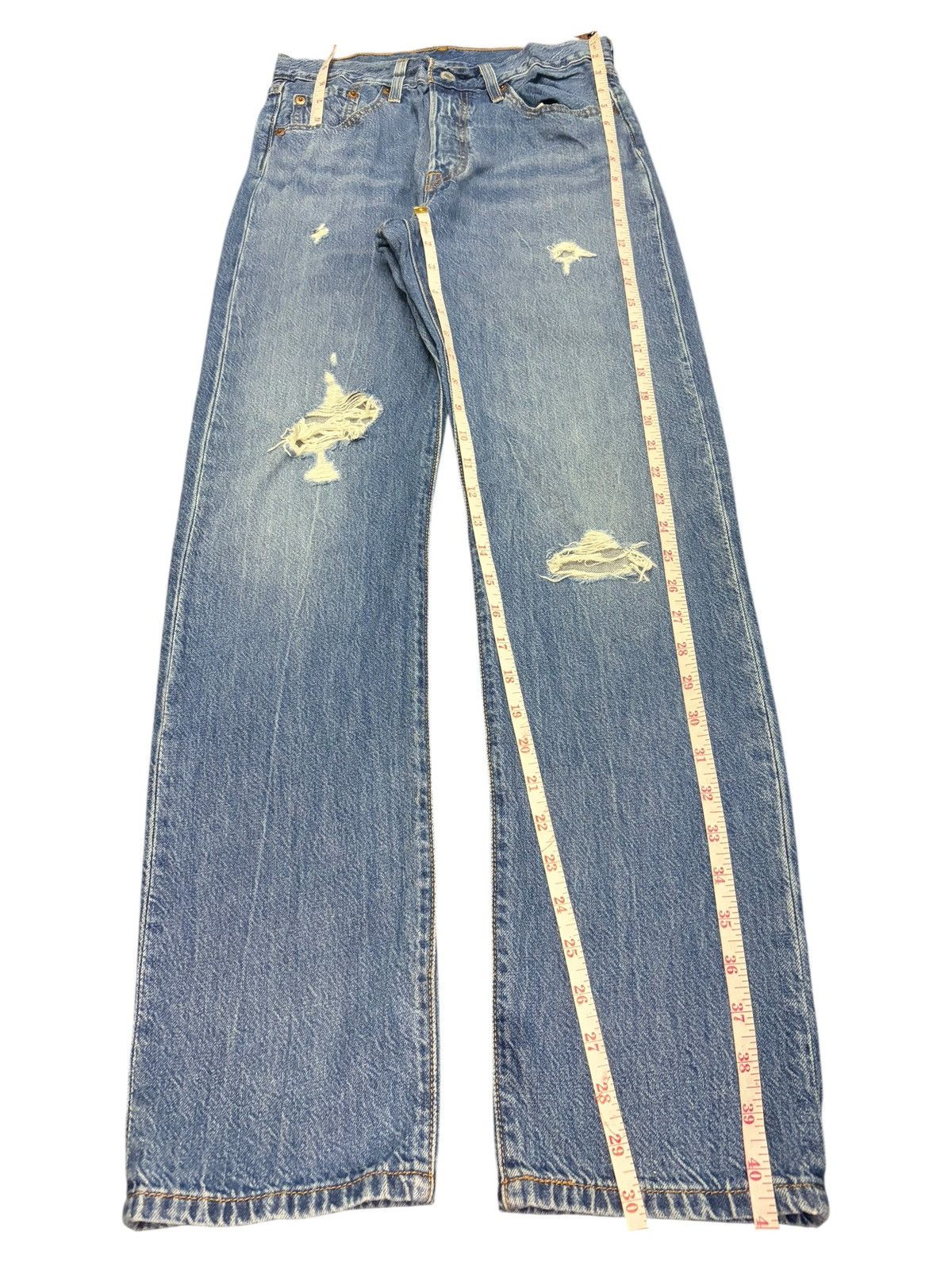 Levi's Vintage Y2K Levis 501 Faded Wash Distressed Jeans Size 27" / US 4 / IT 40 - 7 Thumbnail