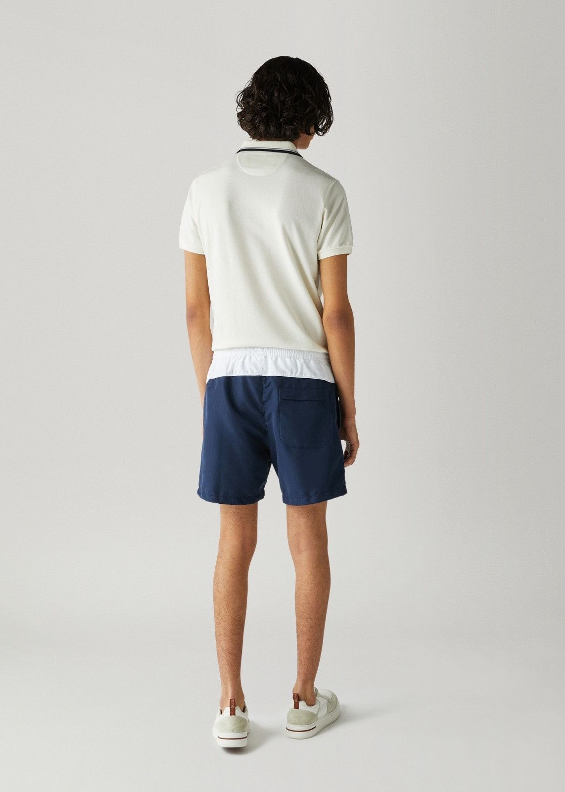 Loro Piana o1srvl11e1024 Ketch Soft Swim Short in Navy/White Size US 32 / EU 48 - 3 Thumbnail