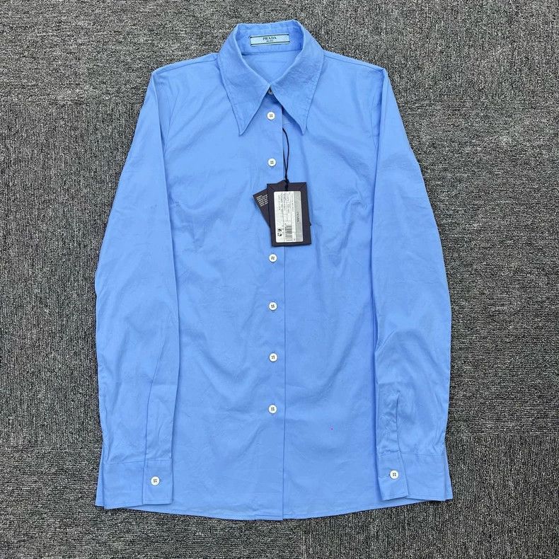 Prada Prada Size 36 Blue back triangle shirt 2501-Nextarrow Size US XXS / EU 40 - 1 Thumbnail