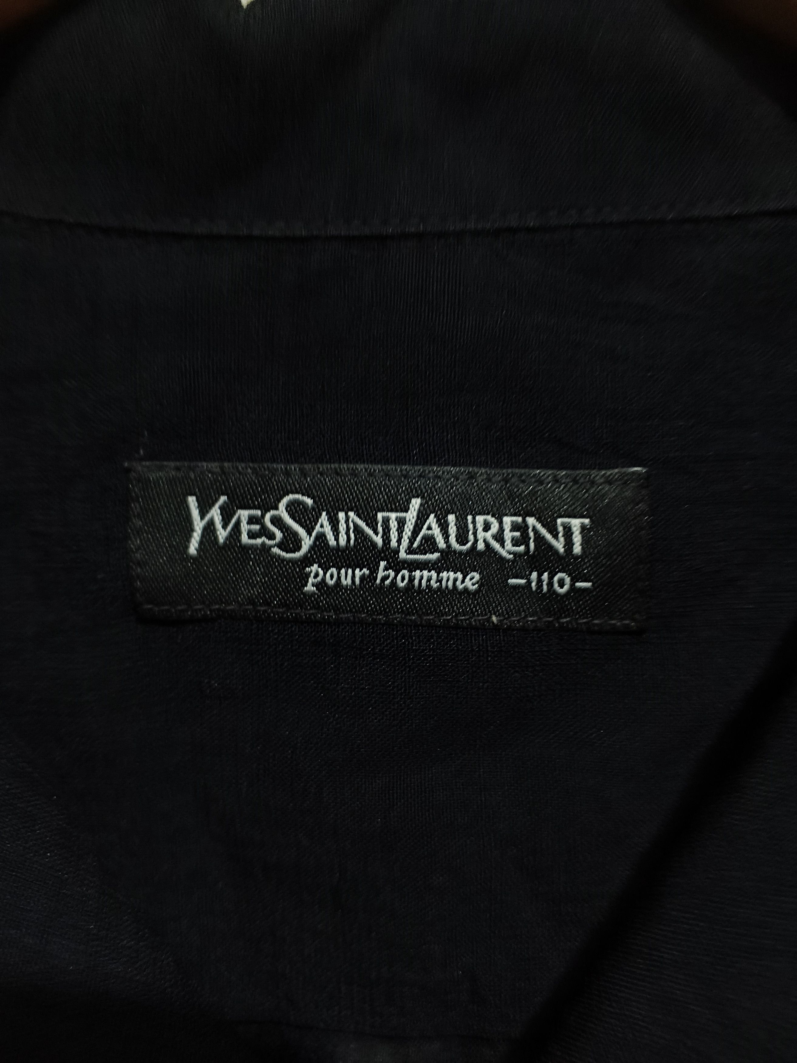 Yves Saint Laurent Yves Saint Laurent Pour Homme Black Sheer Open Collar shirt Size US L / EU 52-54 / 3 - 5 Thumbnail