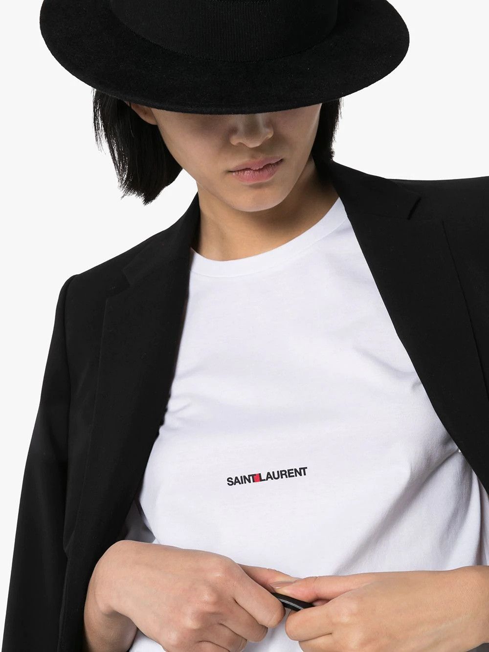Saint Laurent Paris o1tp1o0325 Rive Gauche T-Shirt in White Size L / US 10 / IT 46 - 5 Thumbnail