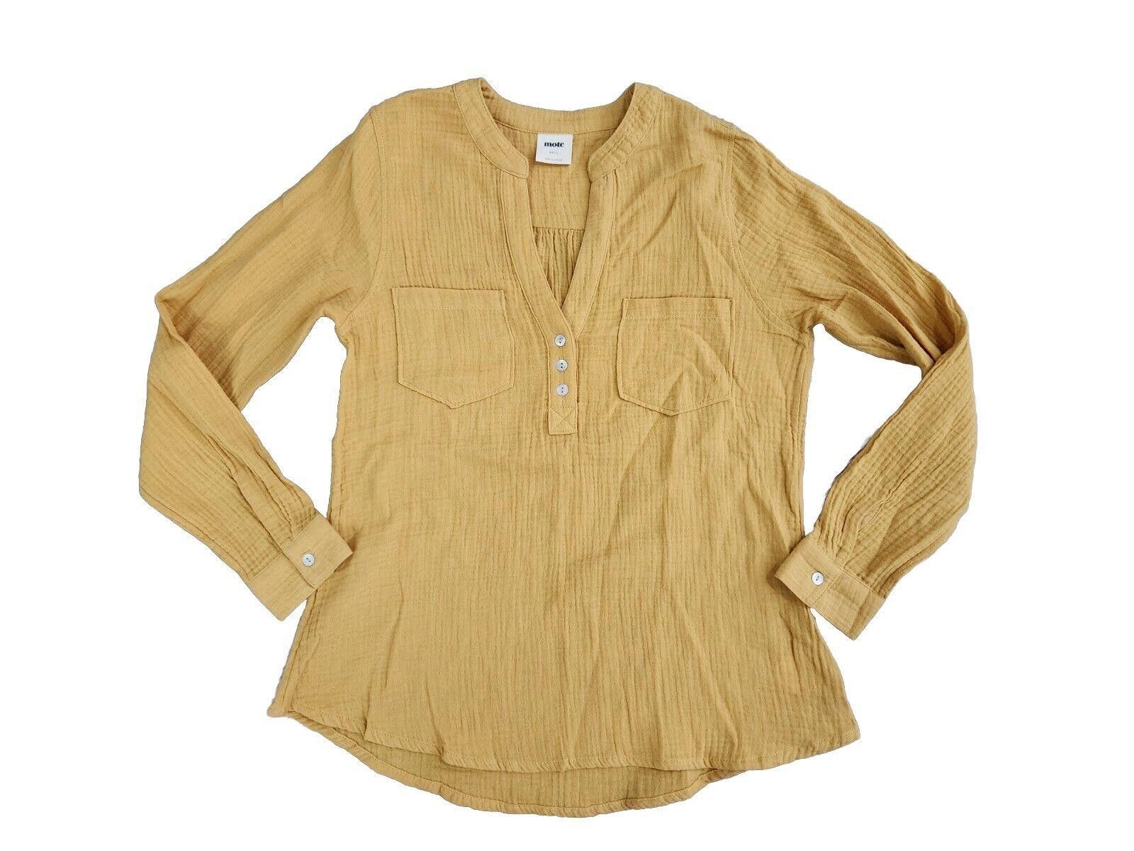 Designer Mote Shirt Small Mustard Yellow Long Sleeve Button Down Size S / US 4 / IT 40 - 1 Thumbnail