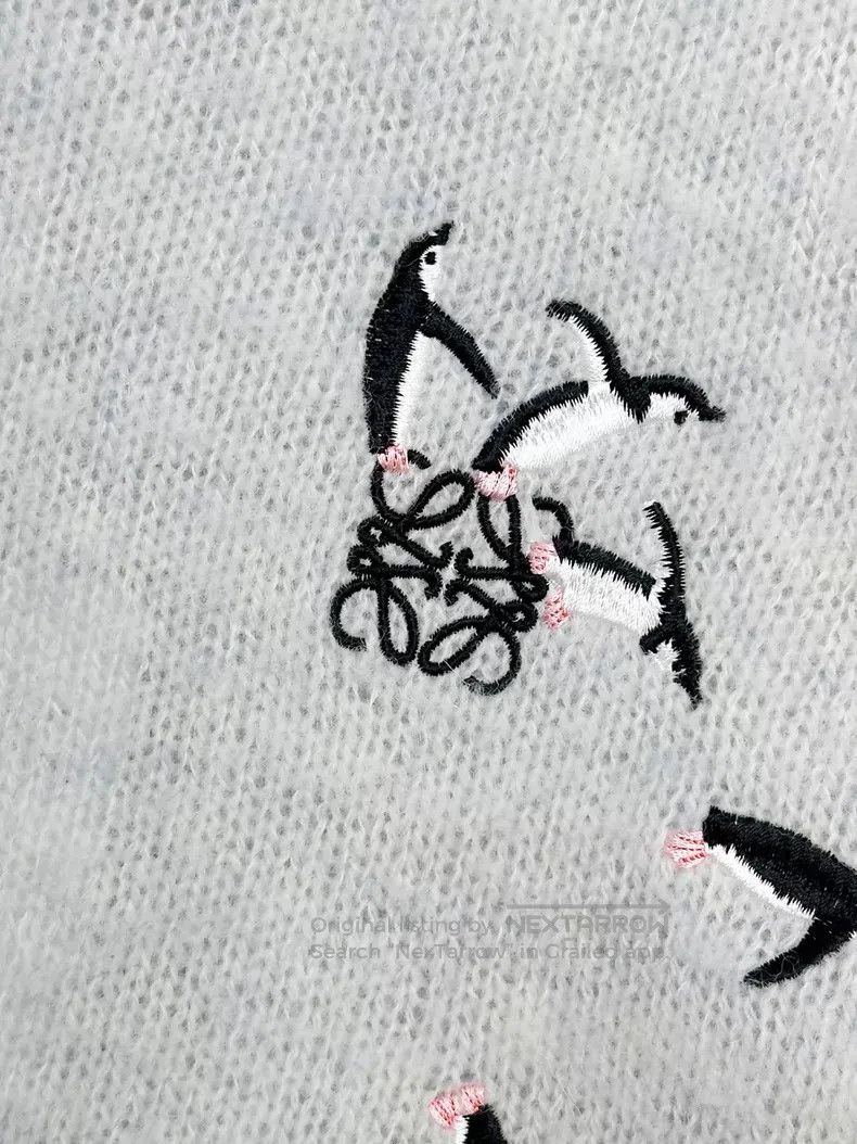 Loewe Loewe Baby Blue Misty Blue Gray Little Penguin Embroidered Size M / US 6-8 / IT 42-44 - 6 Thumbnail